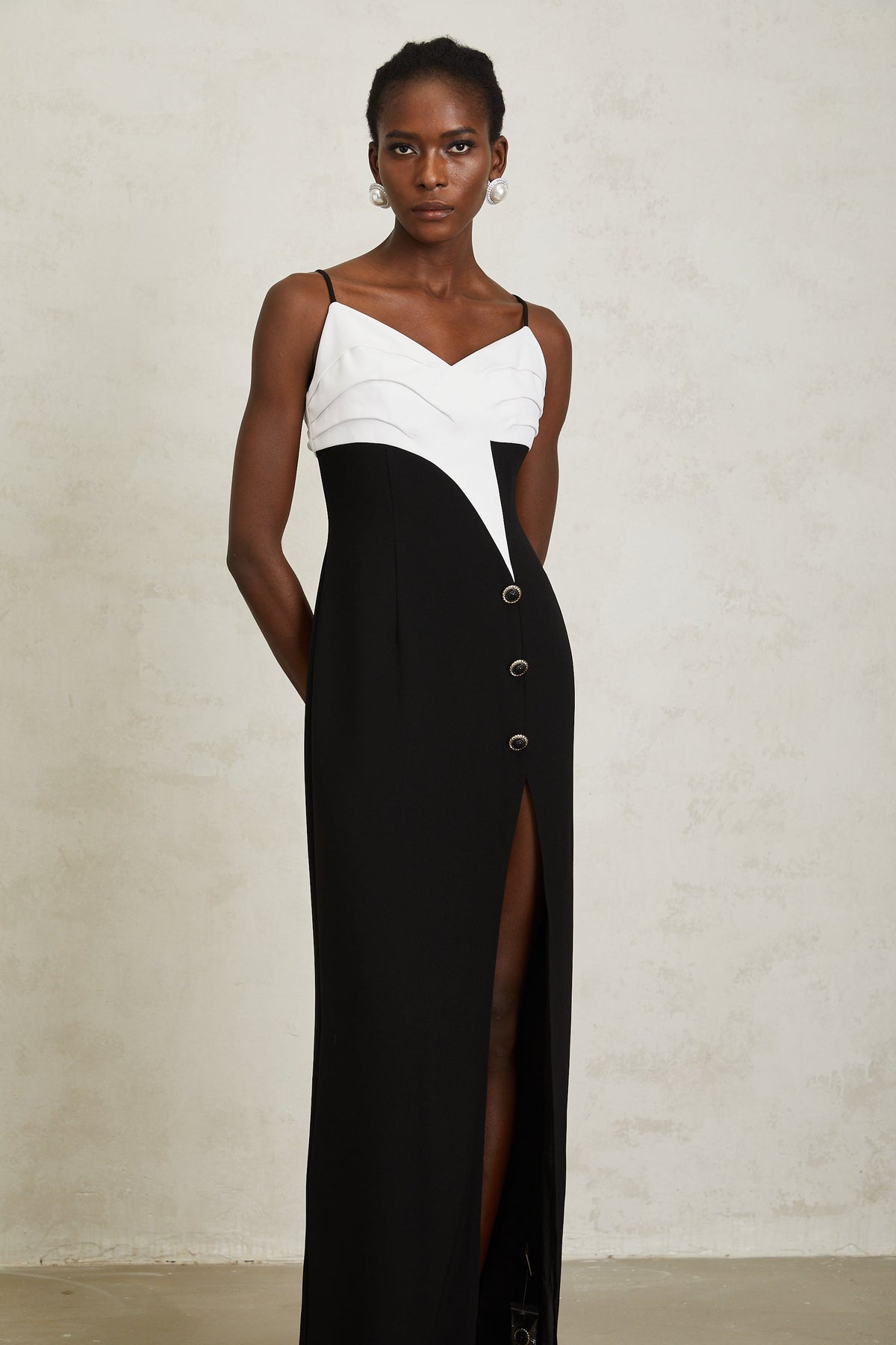 Estefanía Color Block High Slit Maxi Dress
