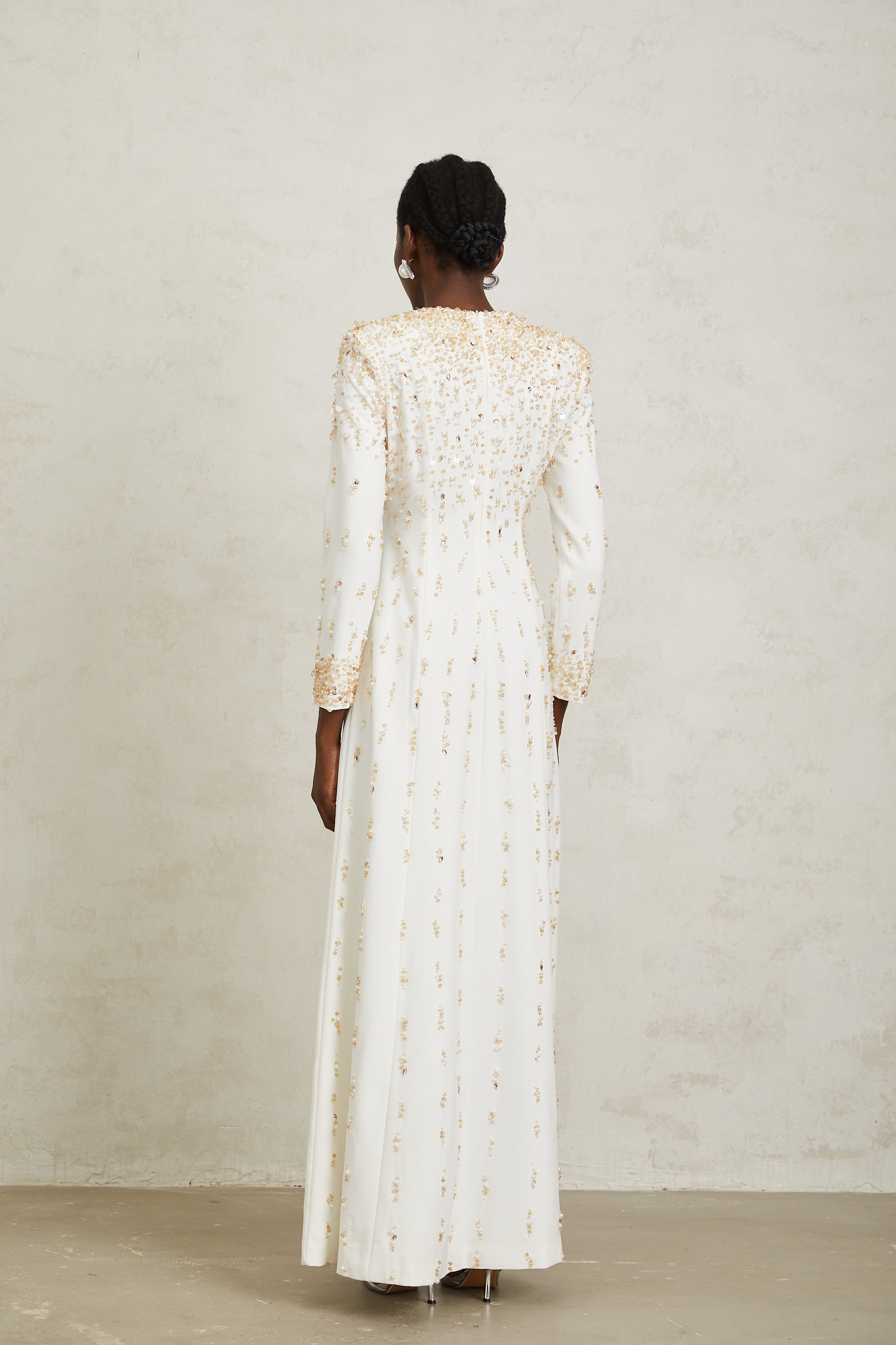 Margarita White Embellished Maxi Dress (Final Sale-US Only)