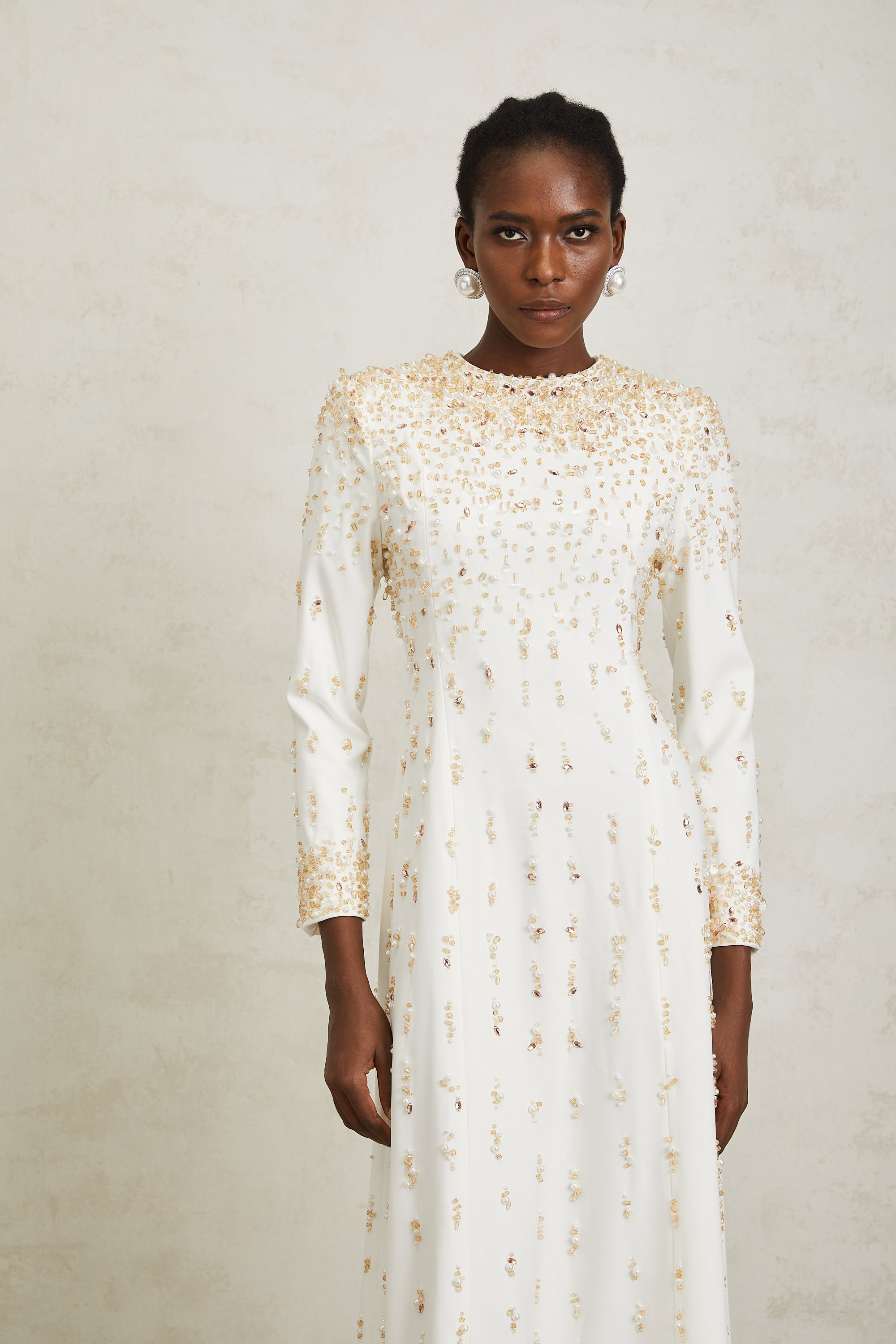 Margarita White Embellished Maxi Dress (Final Sale-US Only)
