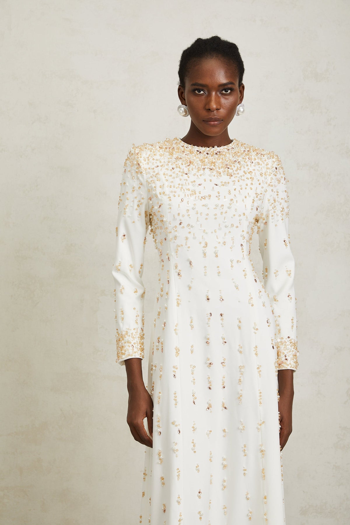 Margarita White Embellished Maxi Dress (Final Sale-US Only)