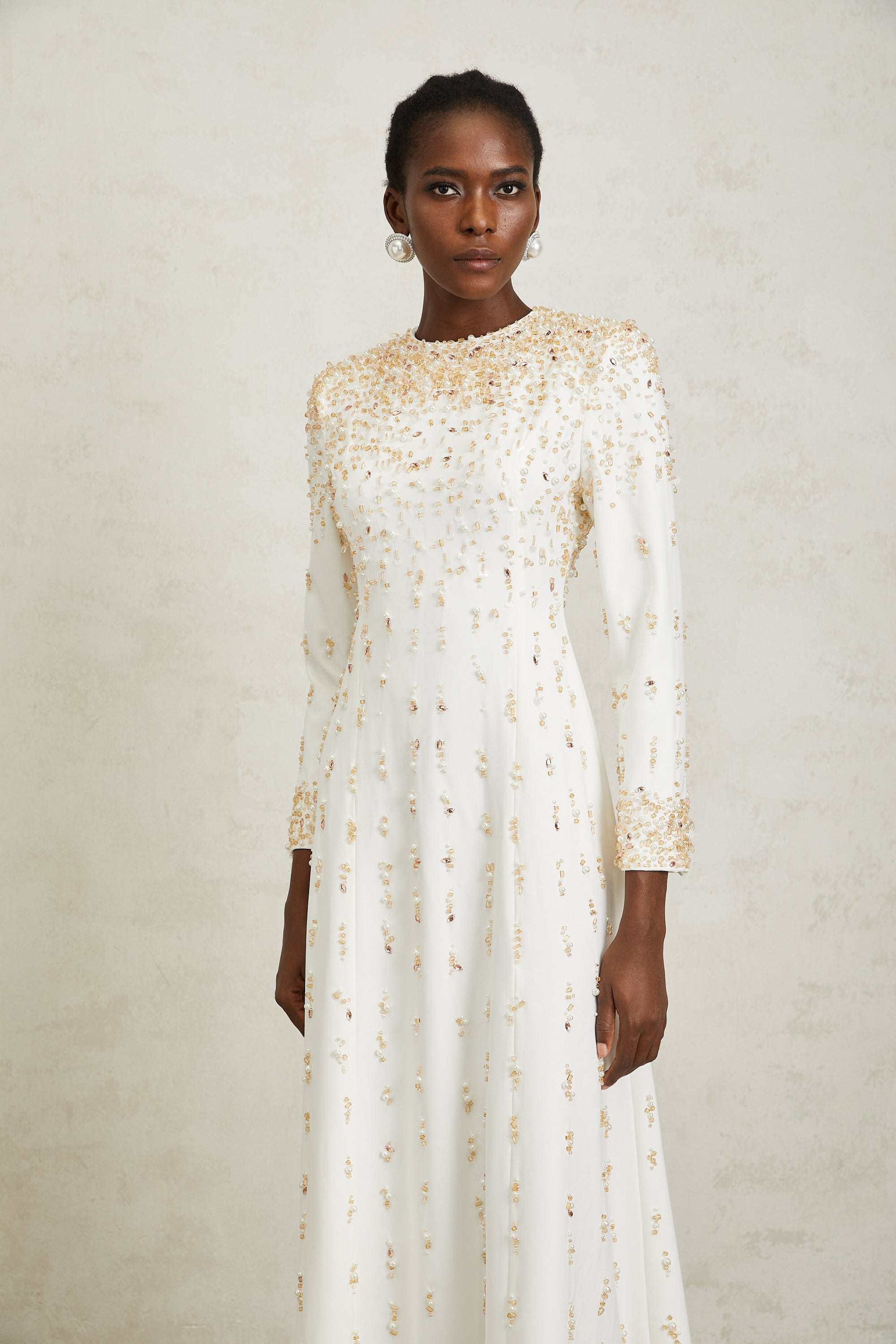 Margarita White Embellished Maxi Dress (Final Sale-US Only)