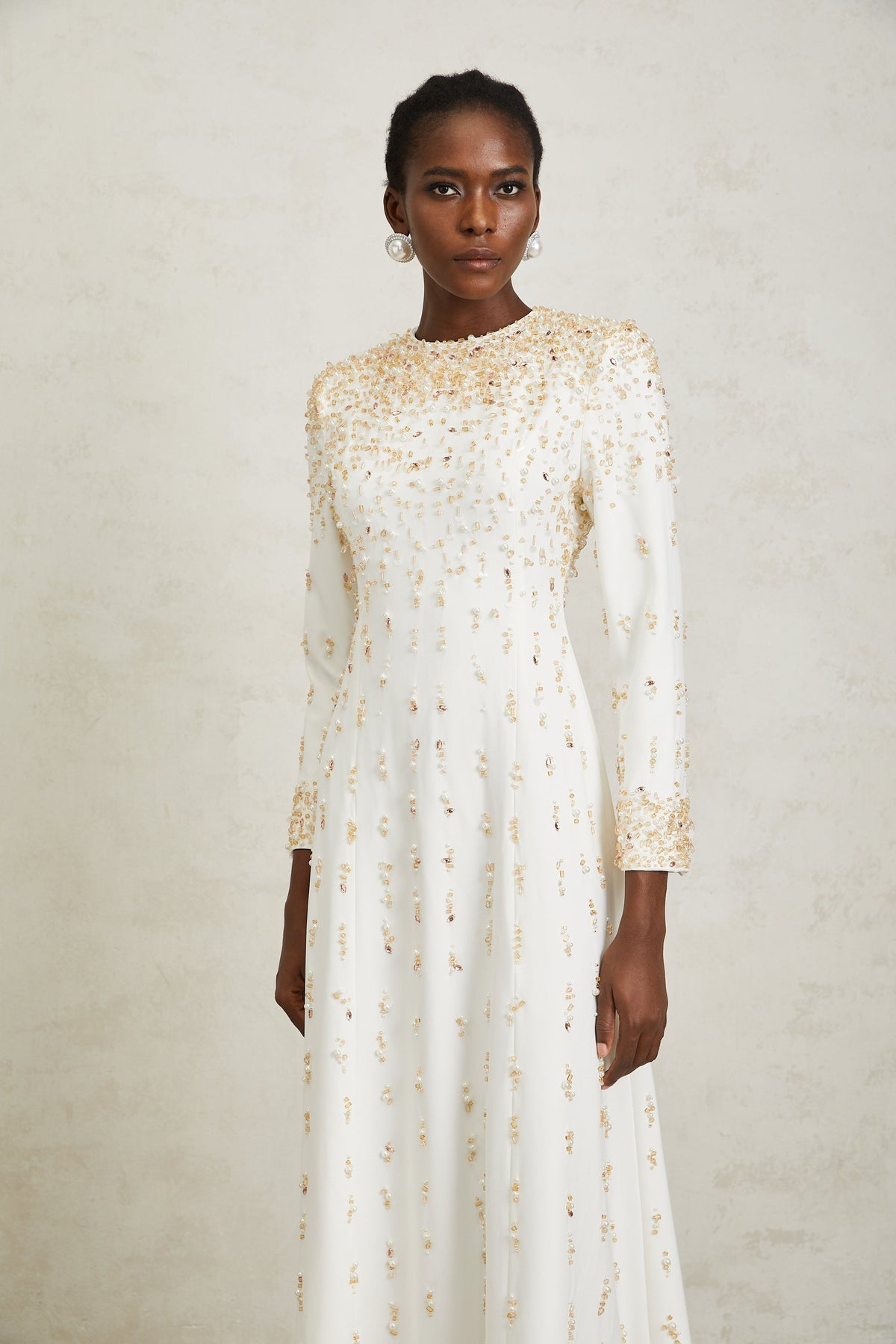 Margarita White Embellished Maxi Dress (Final Sale-US Only)