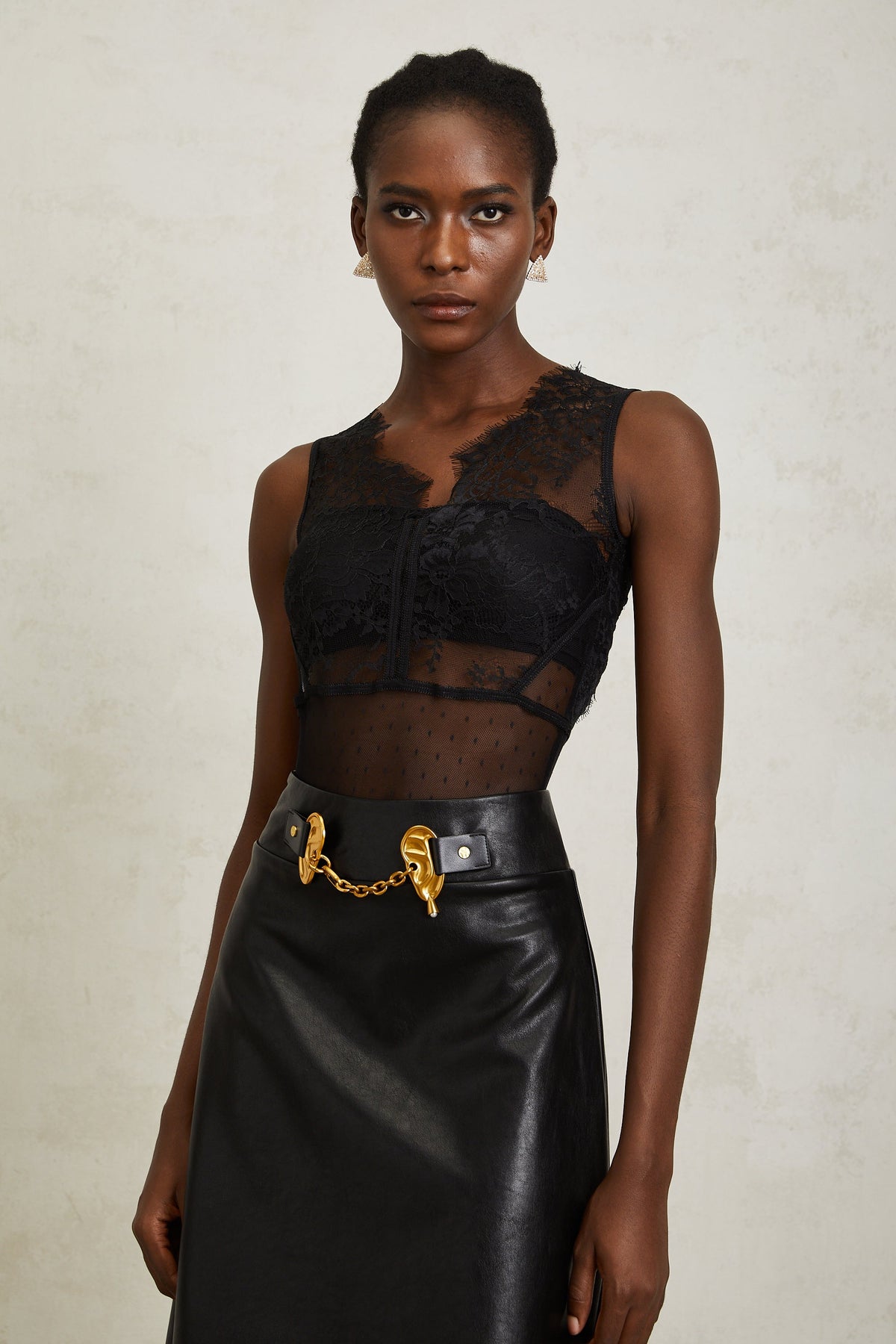 Josette Black Floral Lace Bodysuit
