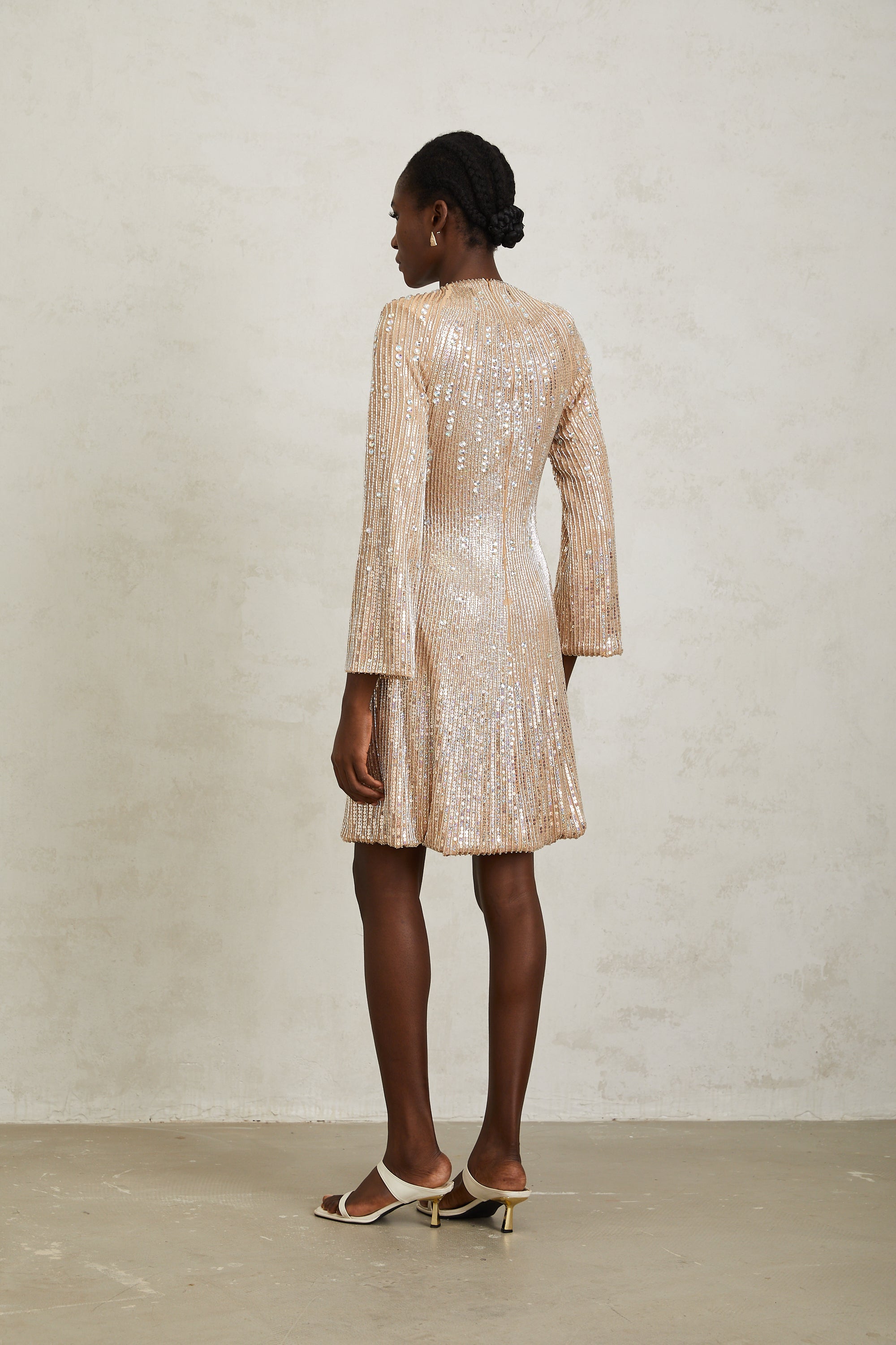 Concha Neutral Sequined Mini Dress (Final Sale-US Only)