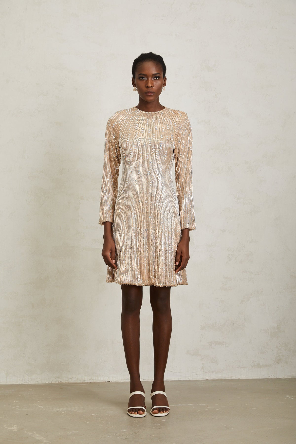 Concha Neutral Sequined Mini Dress (Final Sale-US Only)
