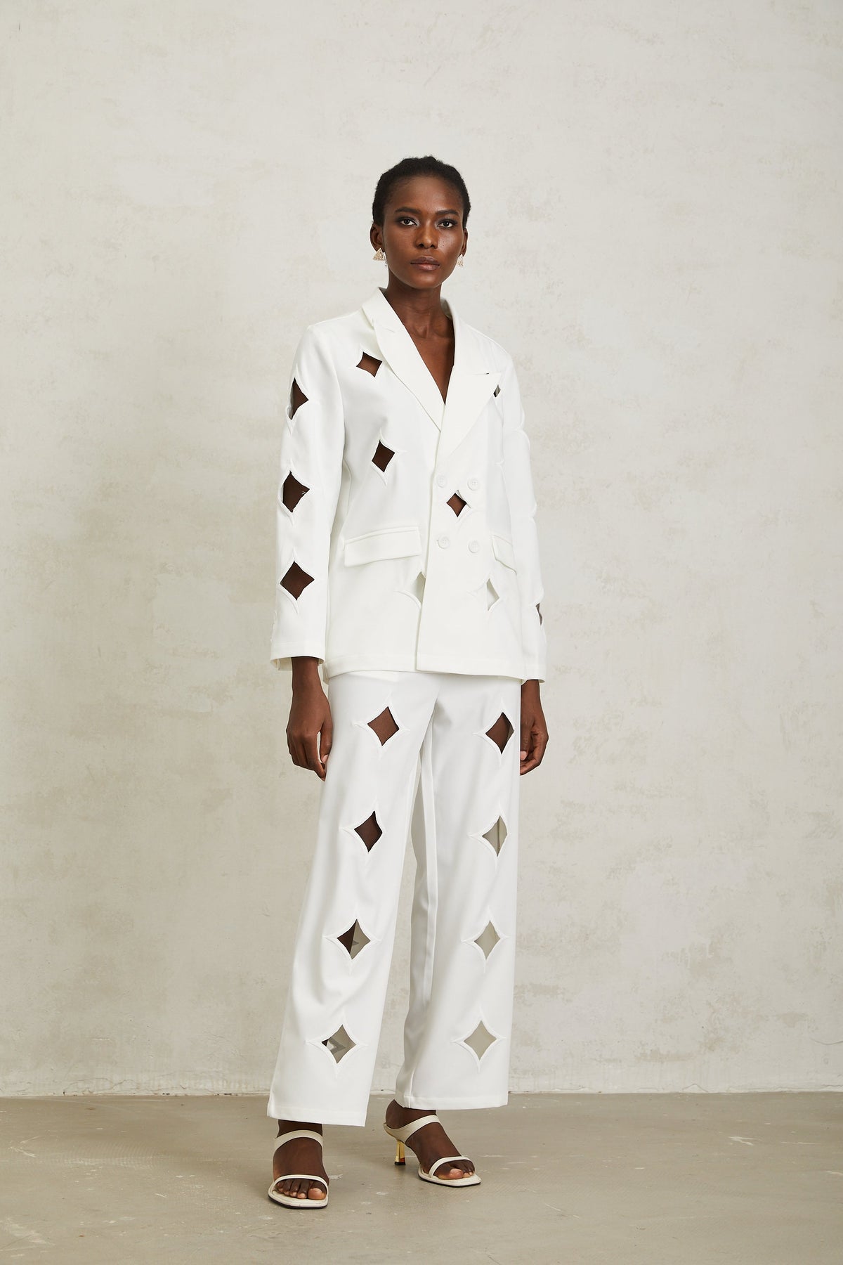 Victoria White Star Shaped Cut Out Matching Set