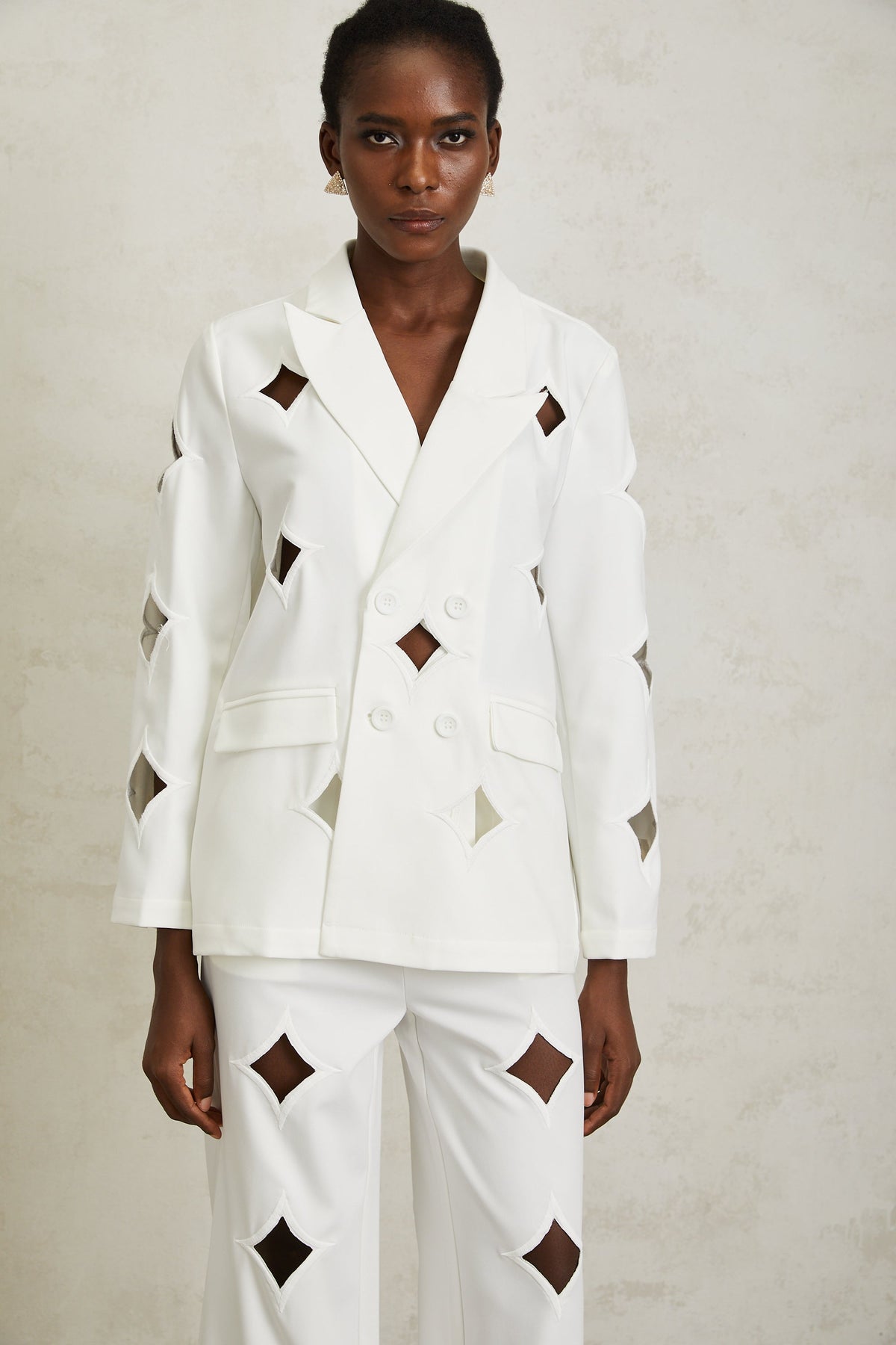 Victoria White Star Shaped Cut Out Matching Set