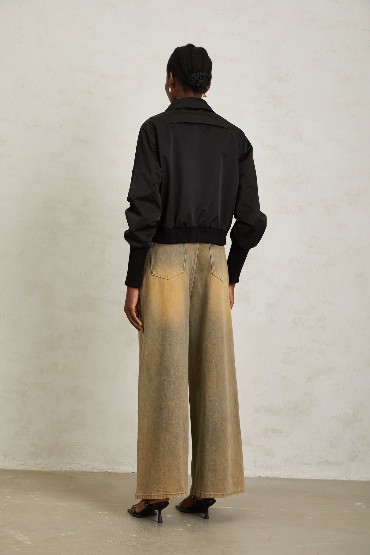 Nanette Black Zip Up Bomber Jacket