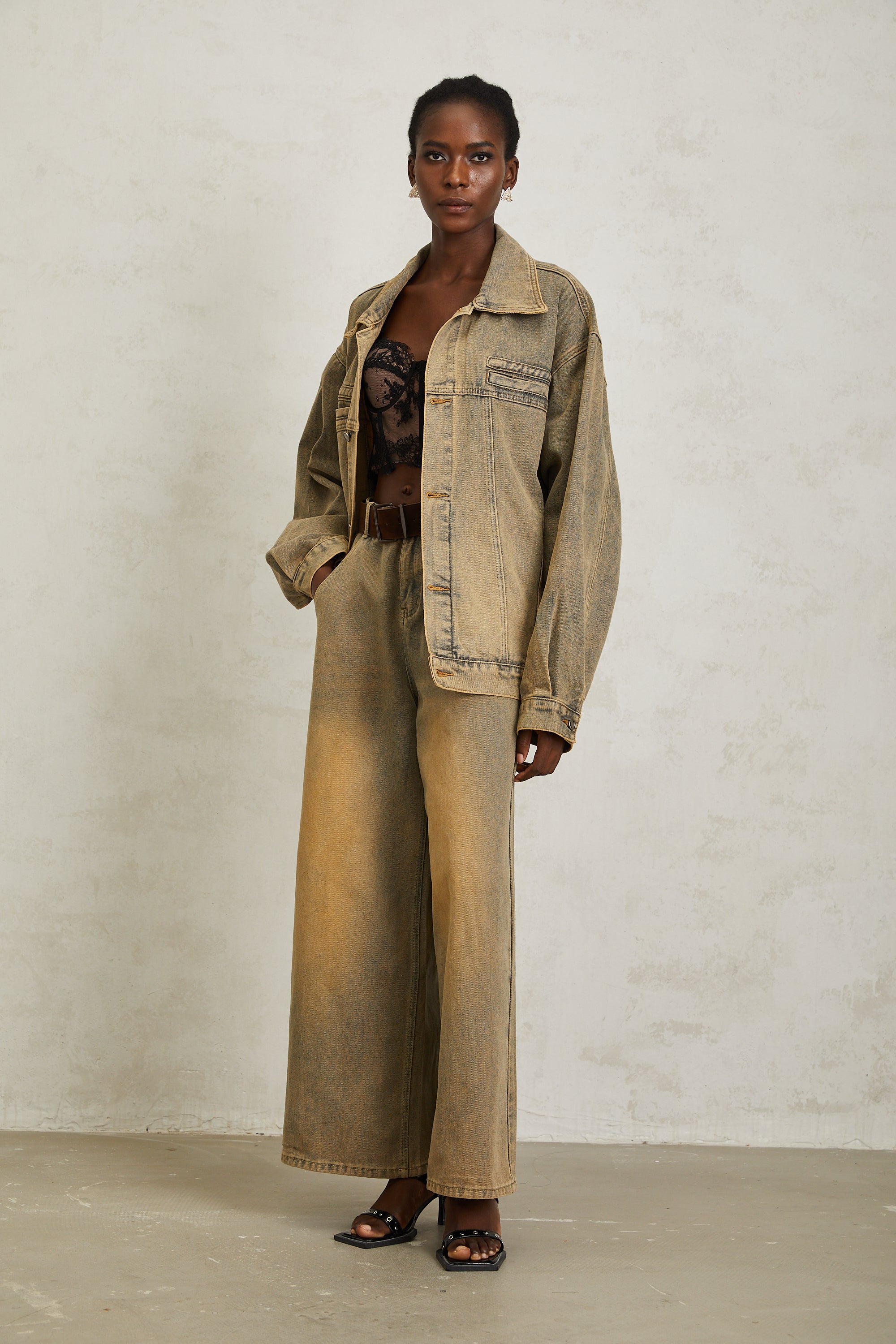 Loanne Light Blue Faded Denim Jacket