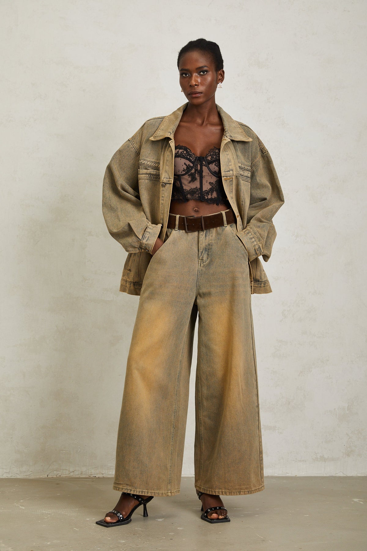 Loanne Light Blue Faded Denim Jacket