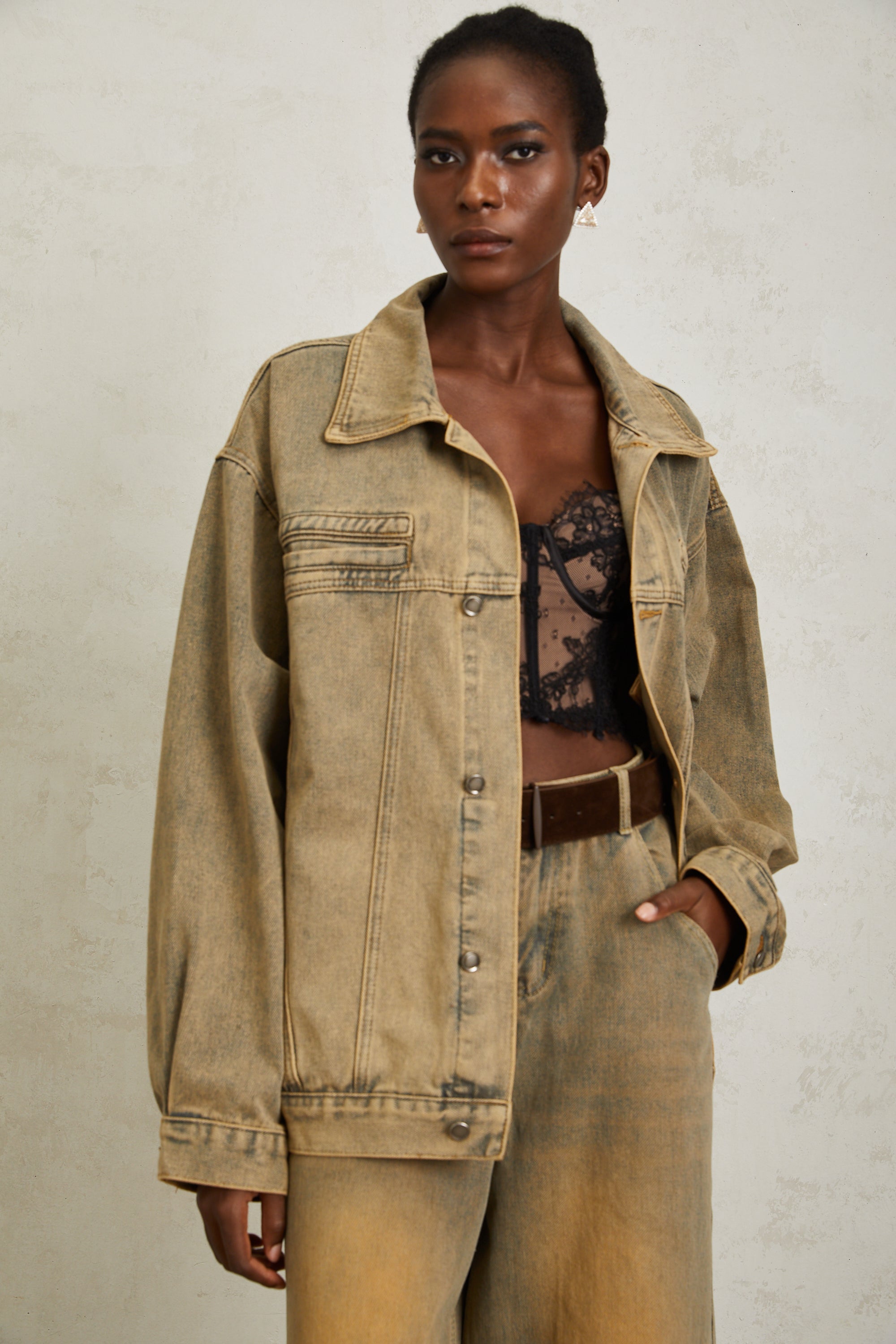 Loanne Light Blue Faded Denim Jacket (Final Sale)