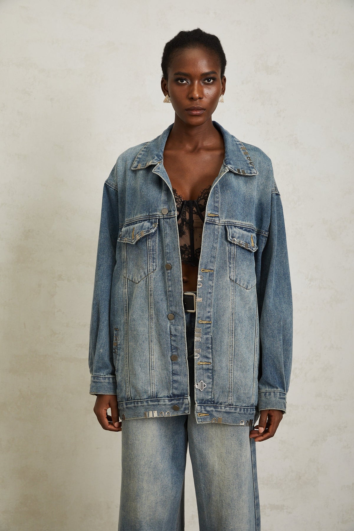Mila Blue Paillette Embellished Denim Jacket