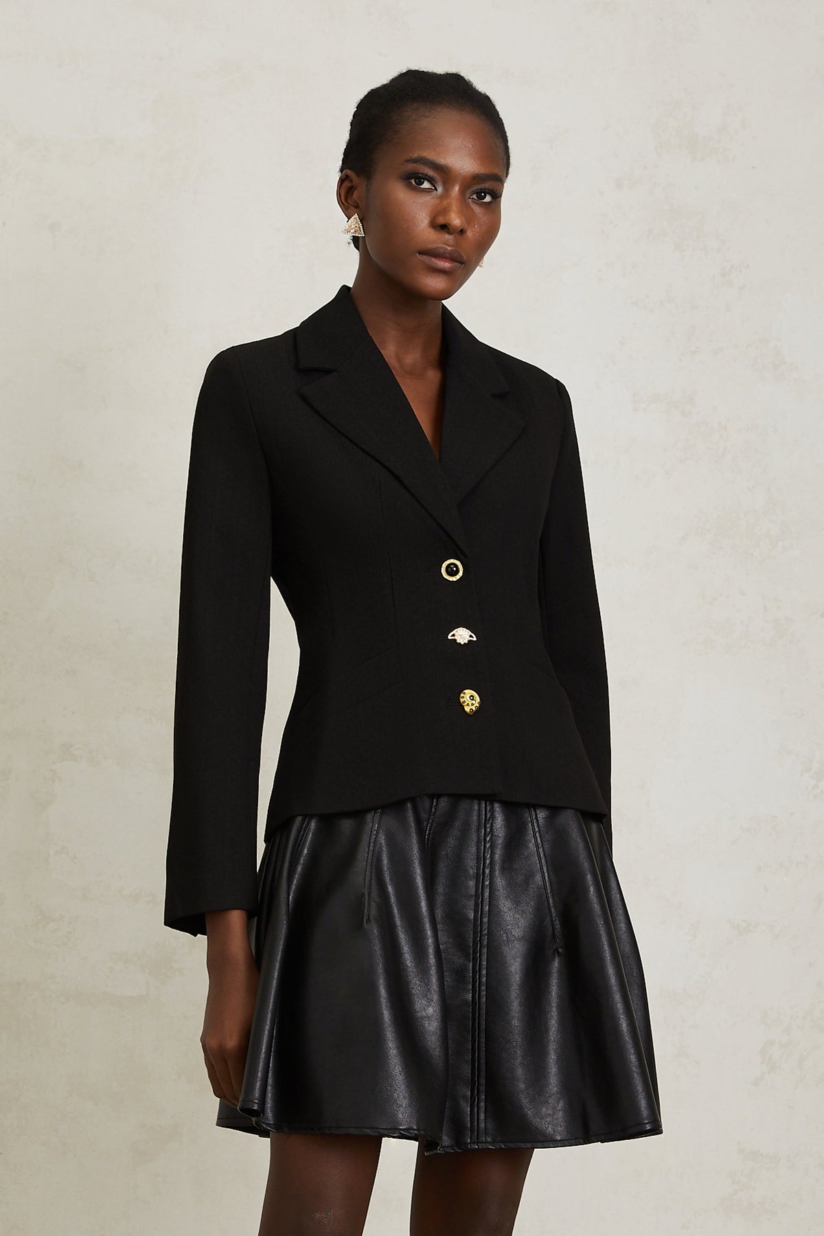 Sabine Black Lace Up Blazer