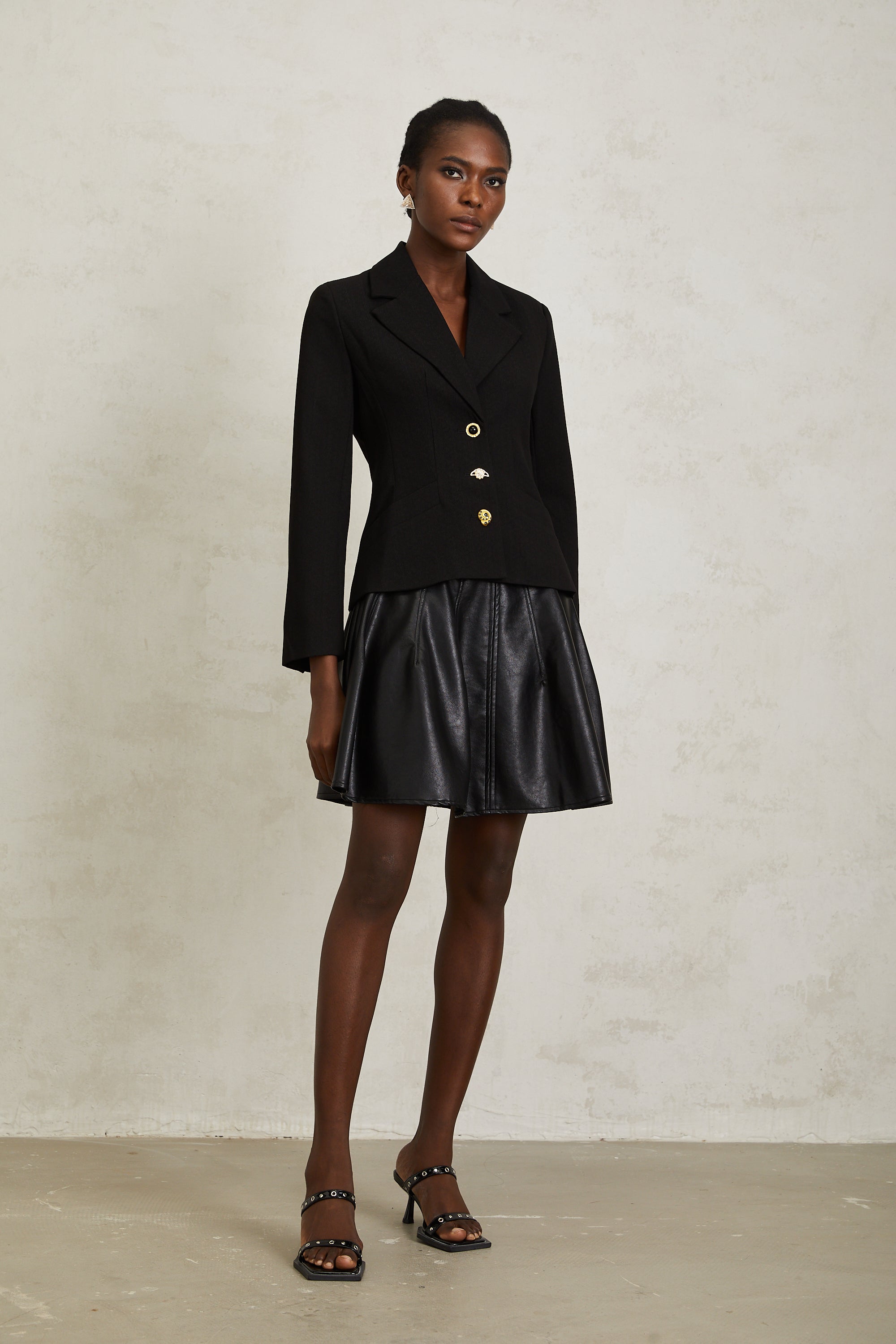 Sabine Black Lace Up Blazer (Final Sale-US Only)