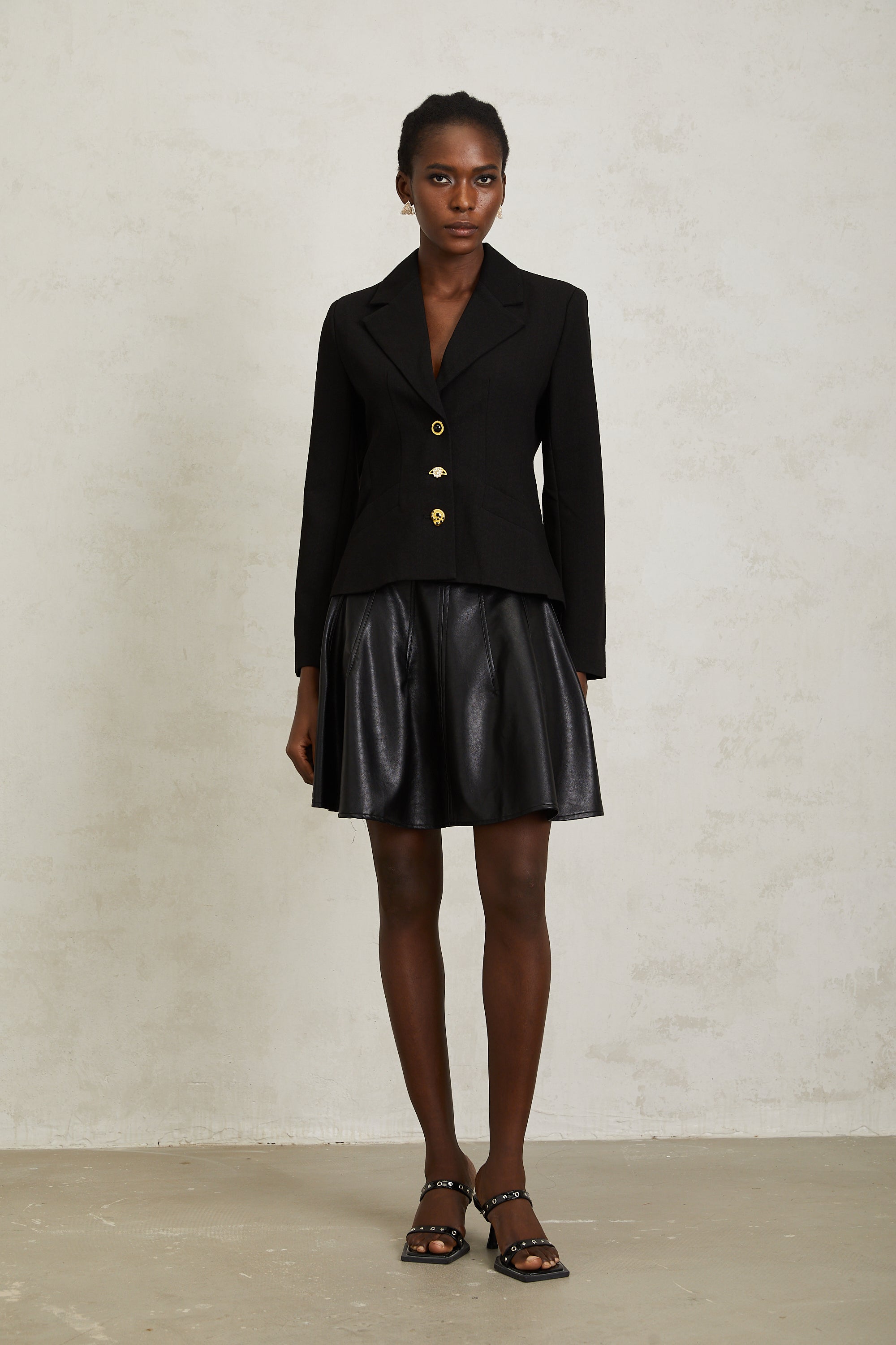 Sabine Black Lace Up Blazer (Final Sale-US Only)