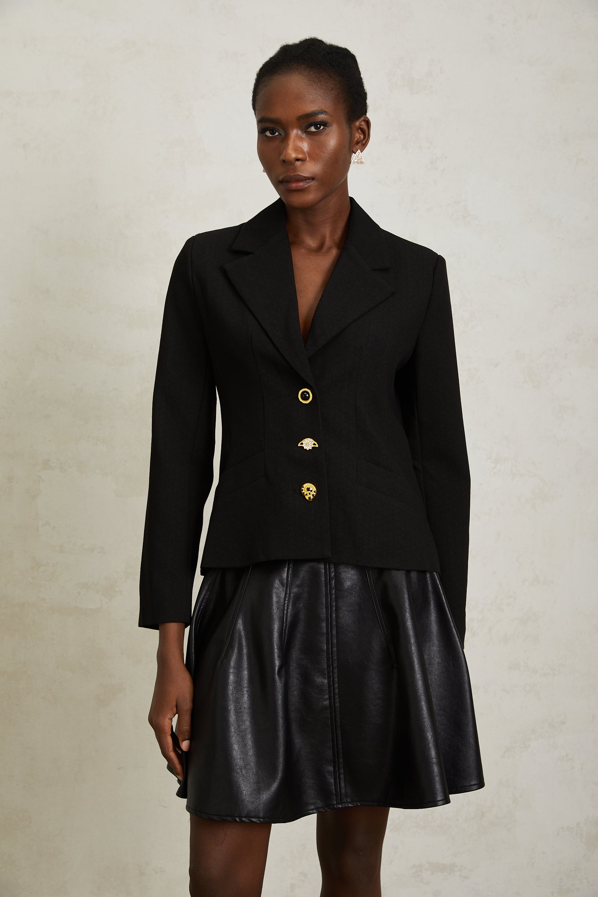 Sabine Black Lace Up Blazer (Final Sale-US Only)
