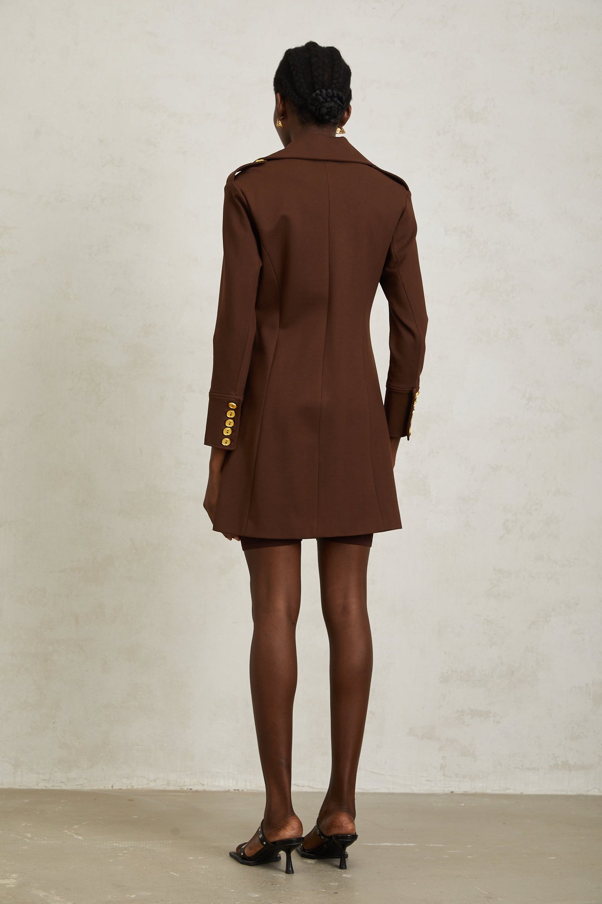 Lison Brown Notched Lapel Trench Coat