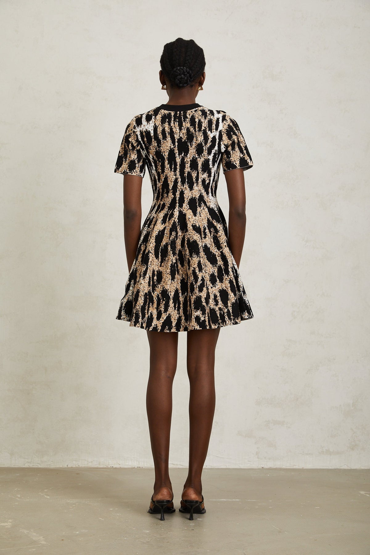 Lucie Brown Leopard Knit Mini Dress