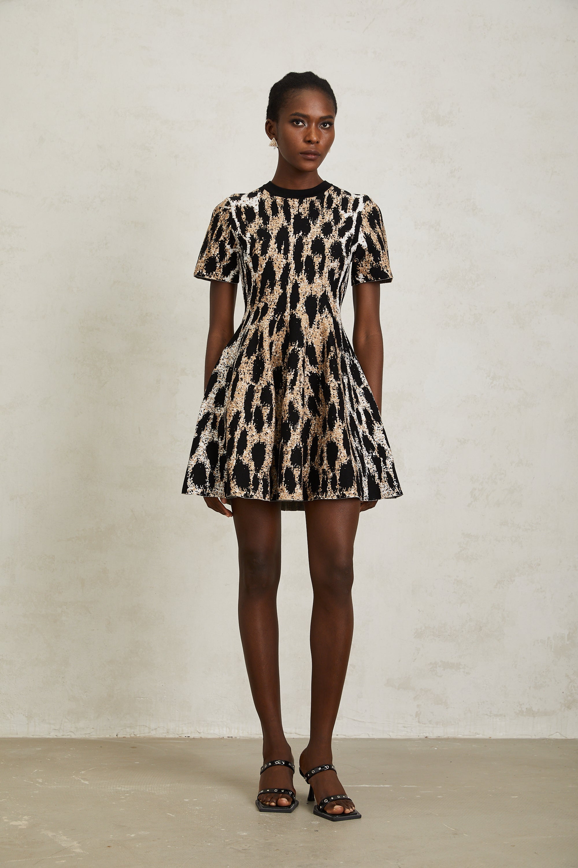 Lucie Brown Leopard Knit Mini Dress (Final Sale)