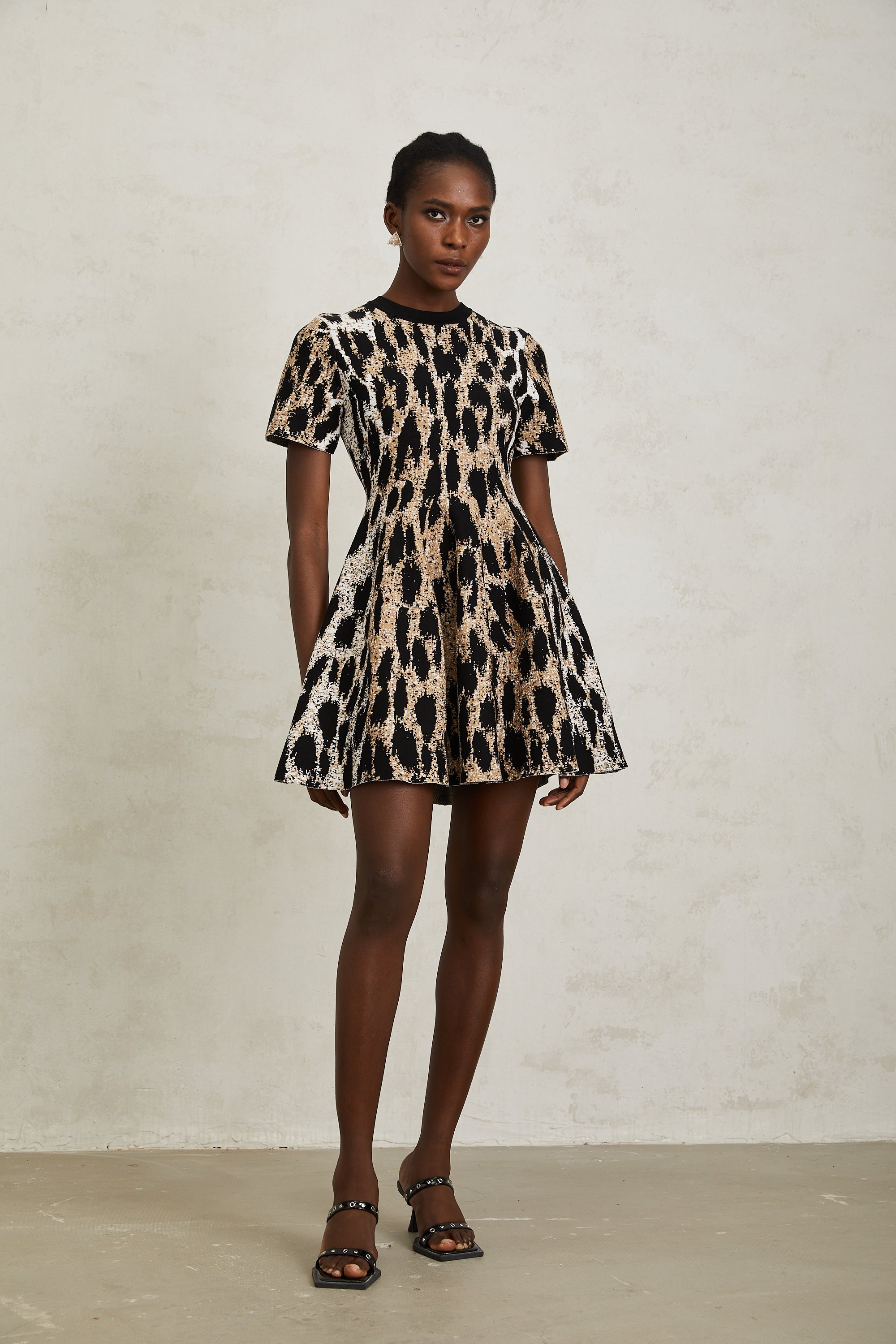 Lucie Brown Leopard Knit Mini Dress (Final Sale)