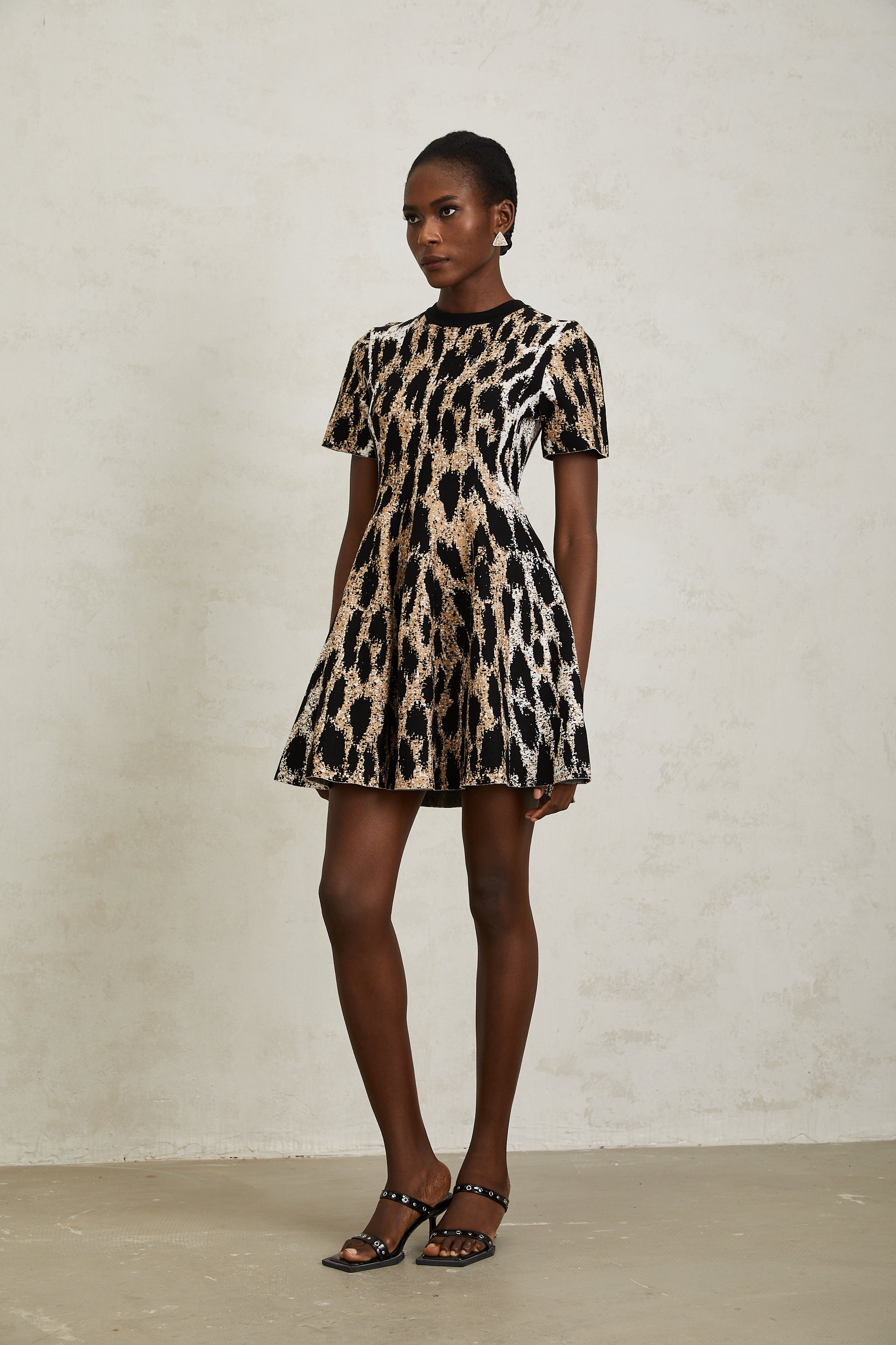 Lucie Brown Leopard Knit Mini Dress (Final Sale)
