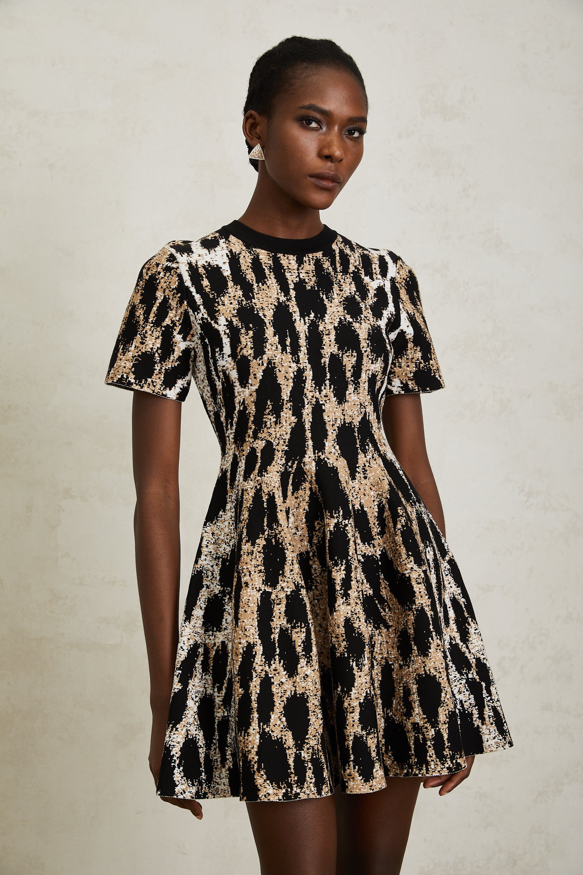 Lucie Brown Leopard Knit Mini Dress (Final Sale)