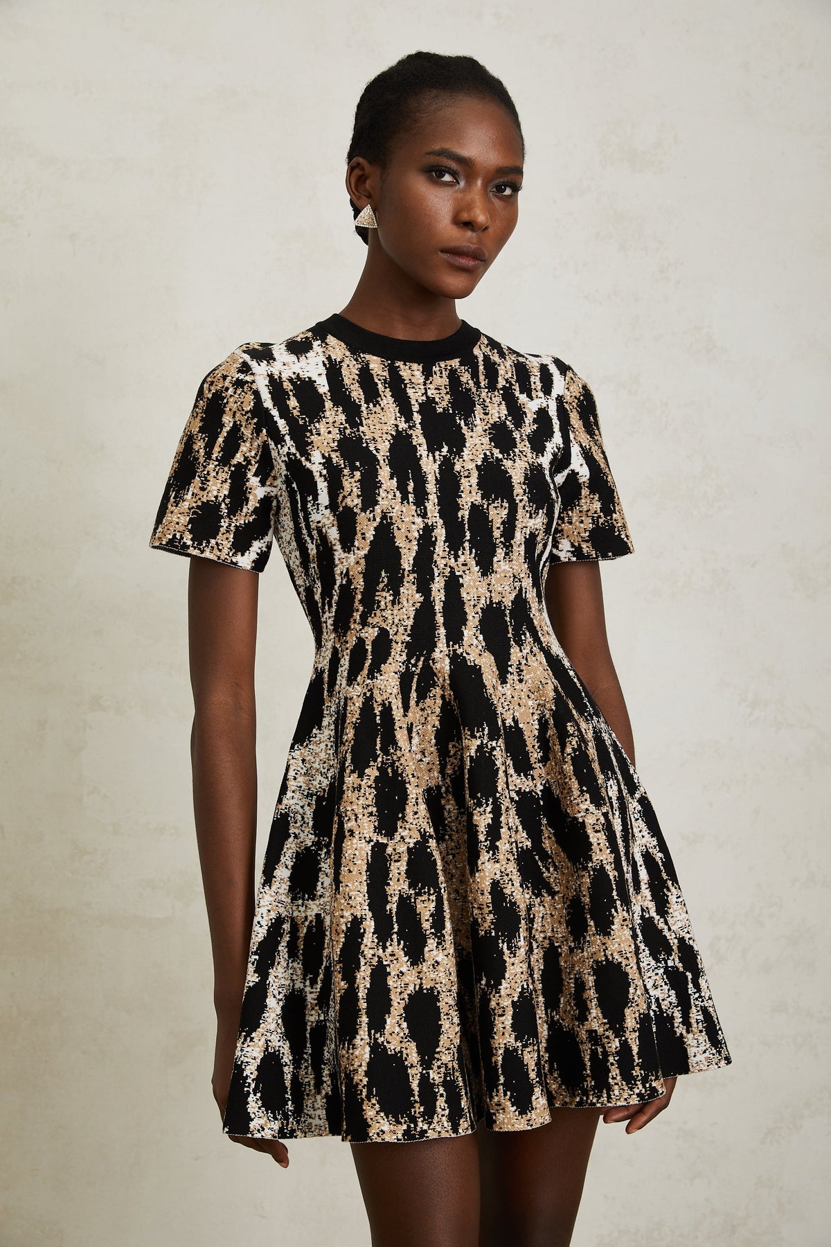 Lucie Brown Leopard Knit Mini Dress (Final Sale)
