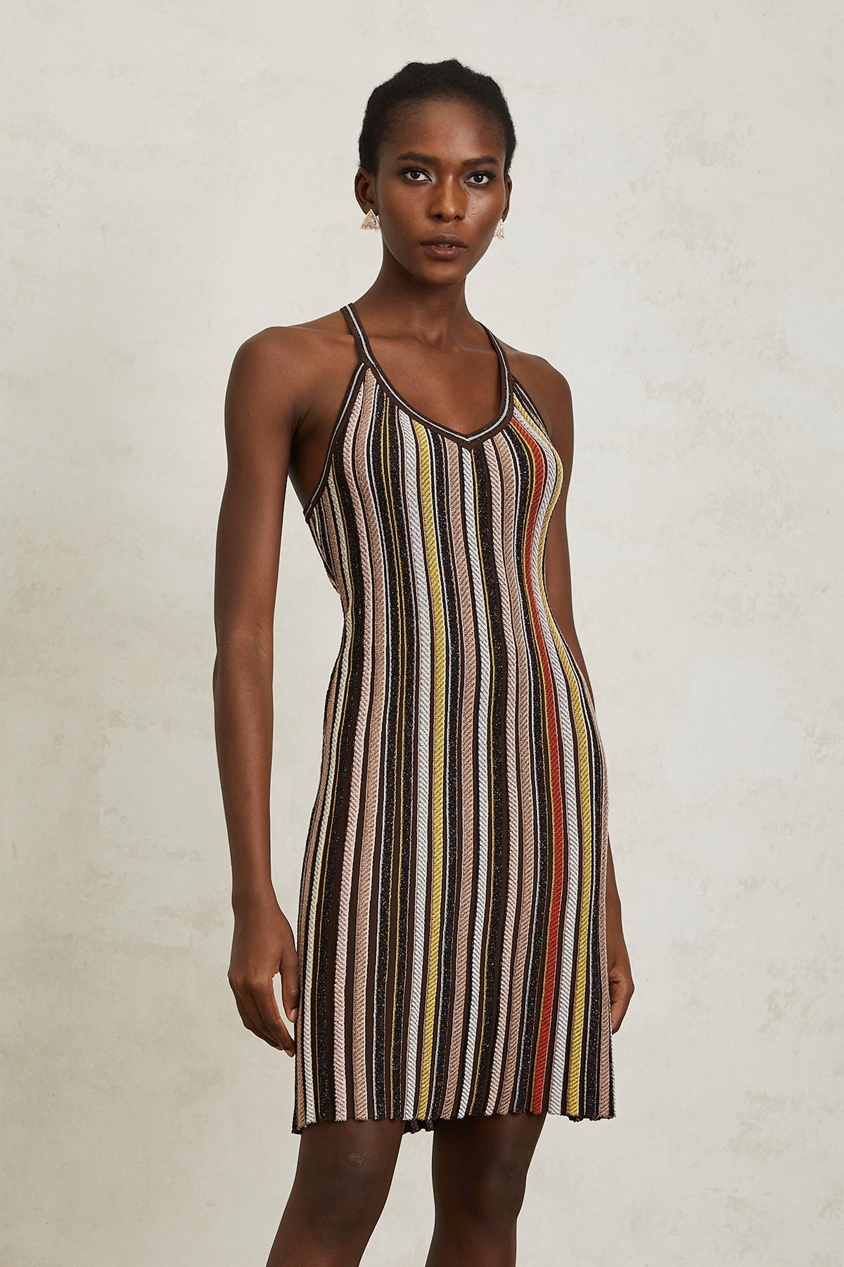 Harper Brown Striped Knit Mini Dress (Final Sale)