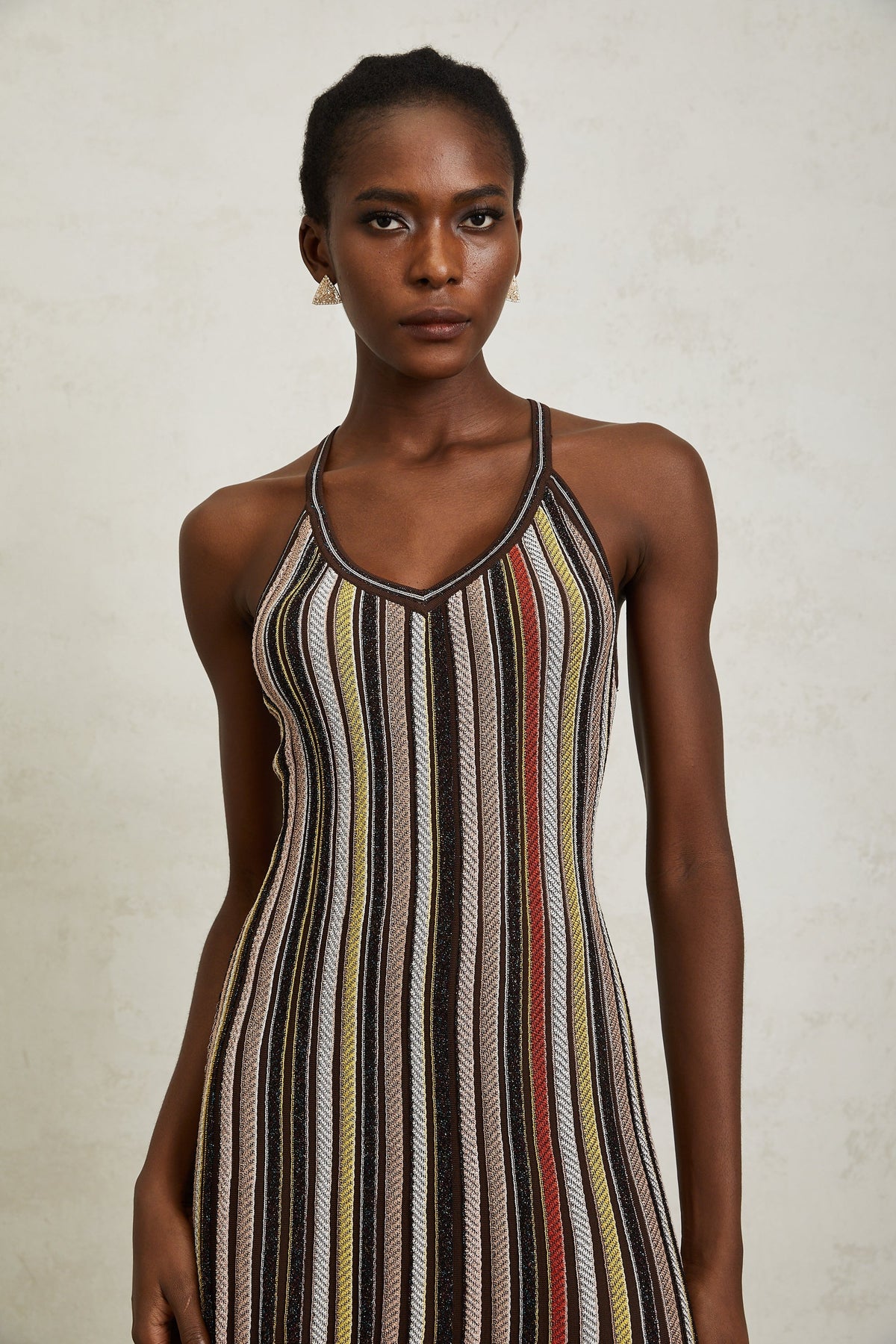Harper Brown Striped Knit Mini Dress (Final Sale)