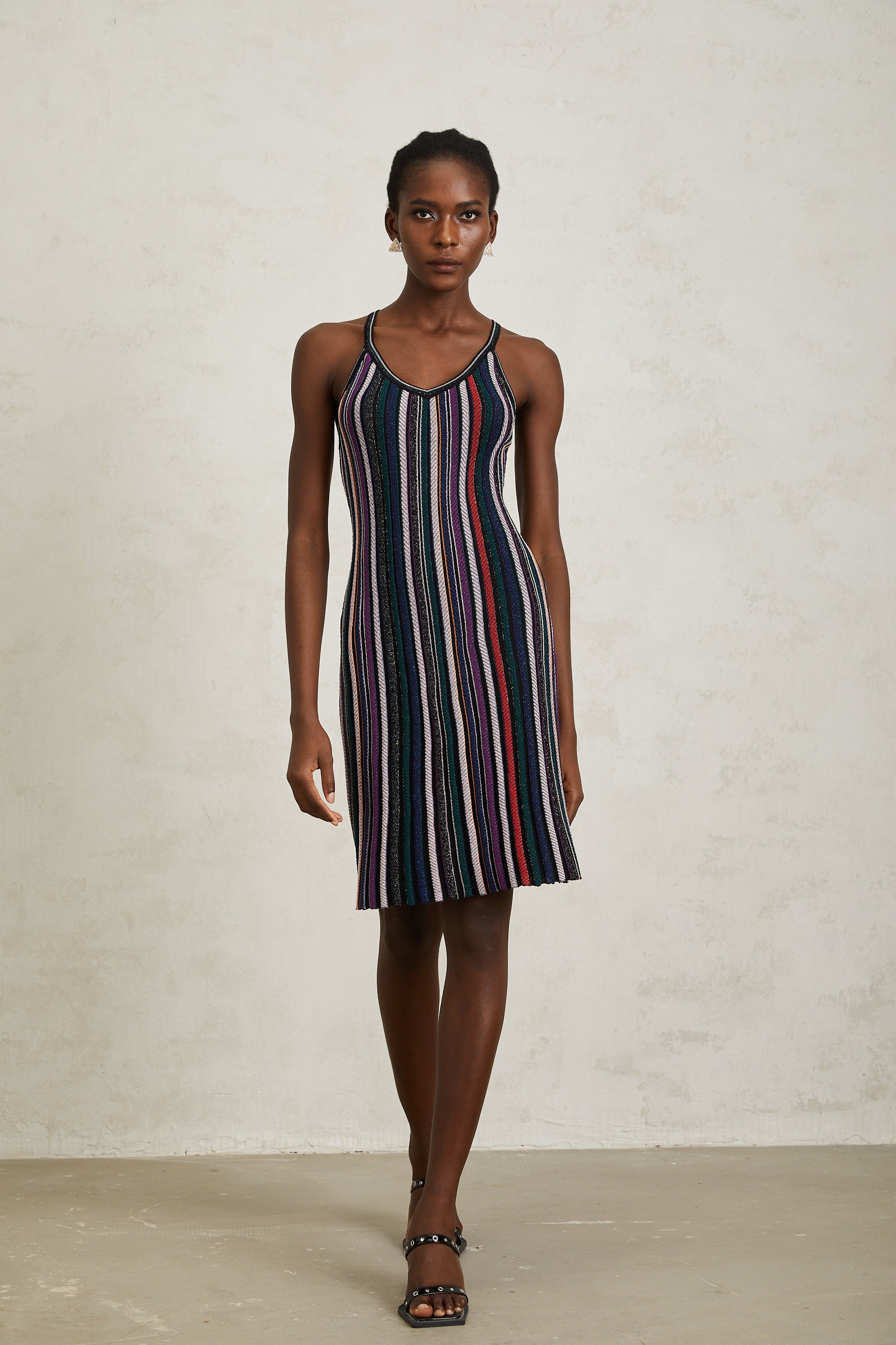 Harper Purple Striped Knit Mini Dress