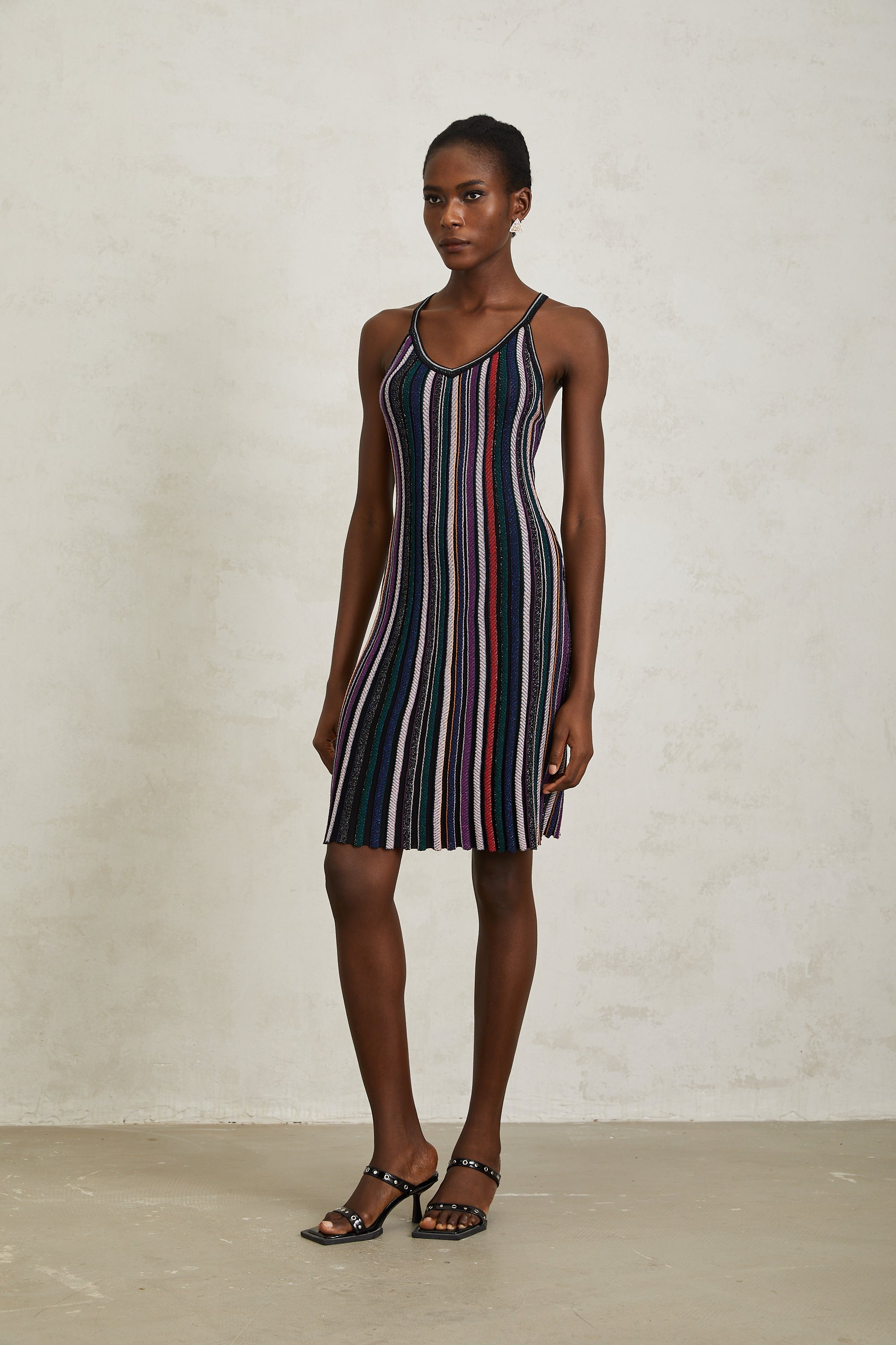 Harper Purple Striped Knit Mini Dress