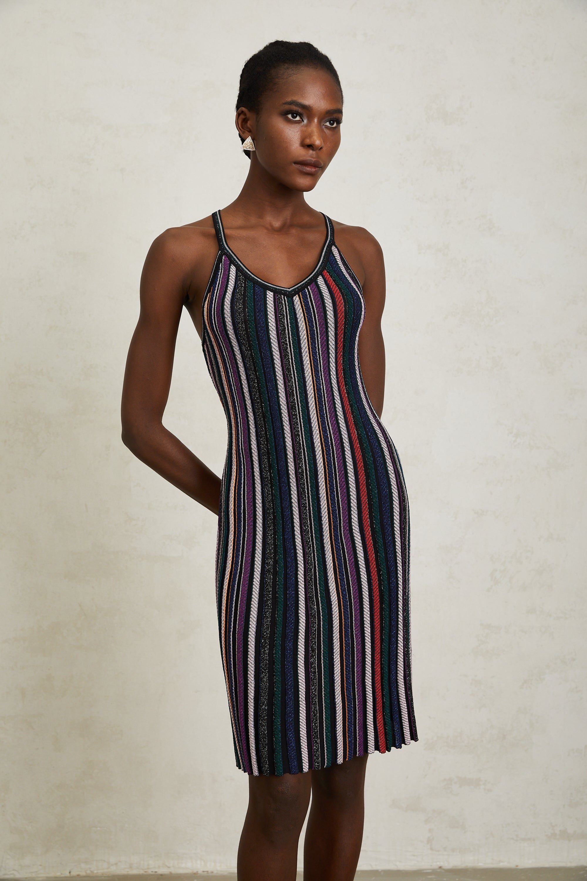 Harper Purple Striped Knit Mini Dress