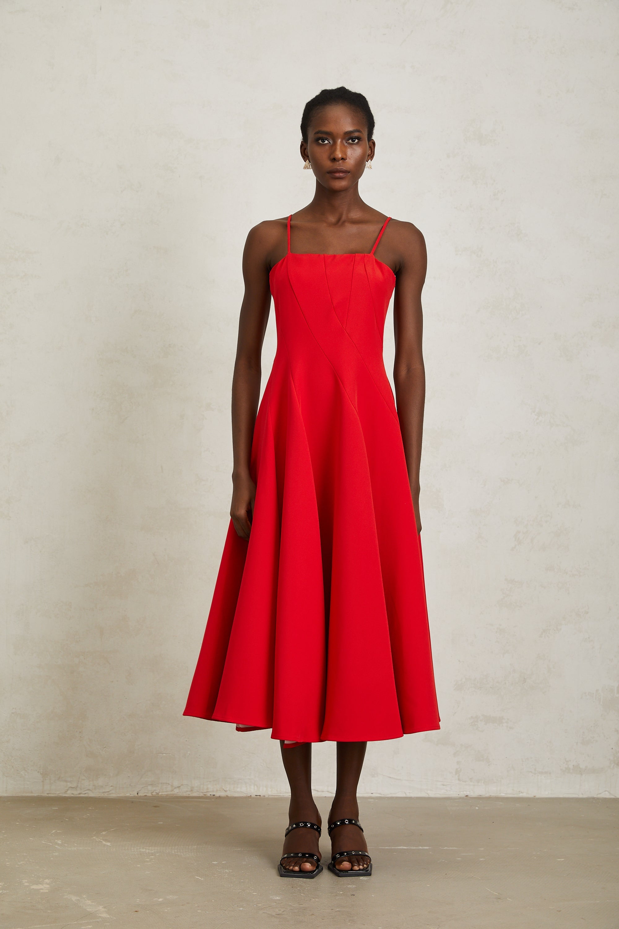 Patricia Red Cropped Jacket & Dress Set (Final Sale-US Only)