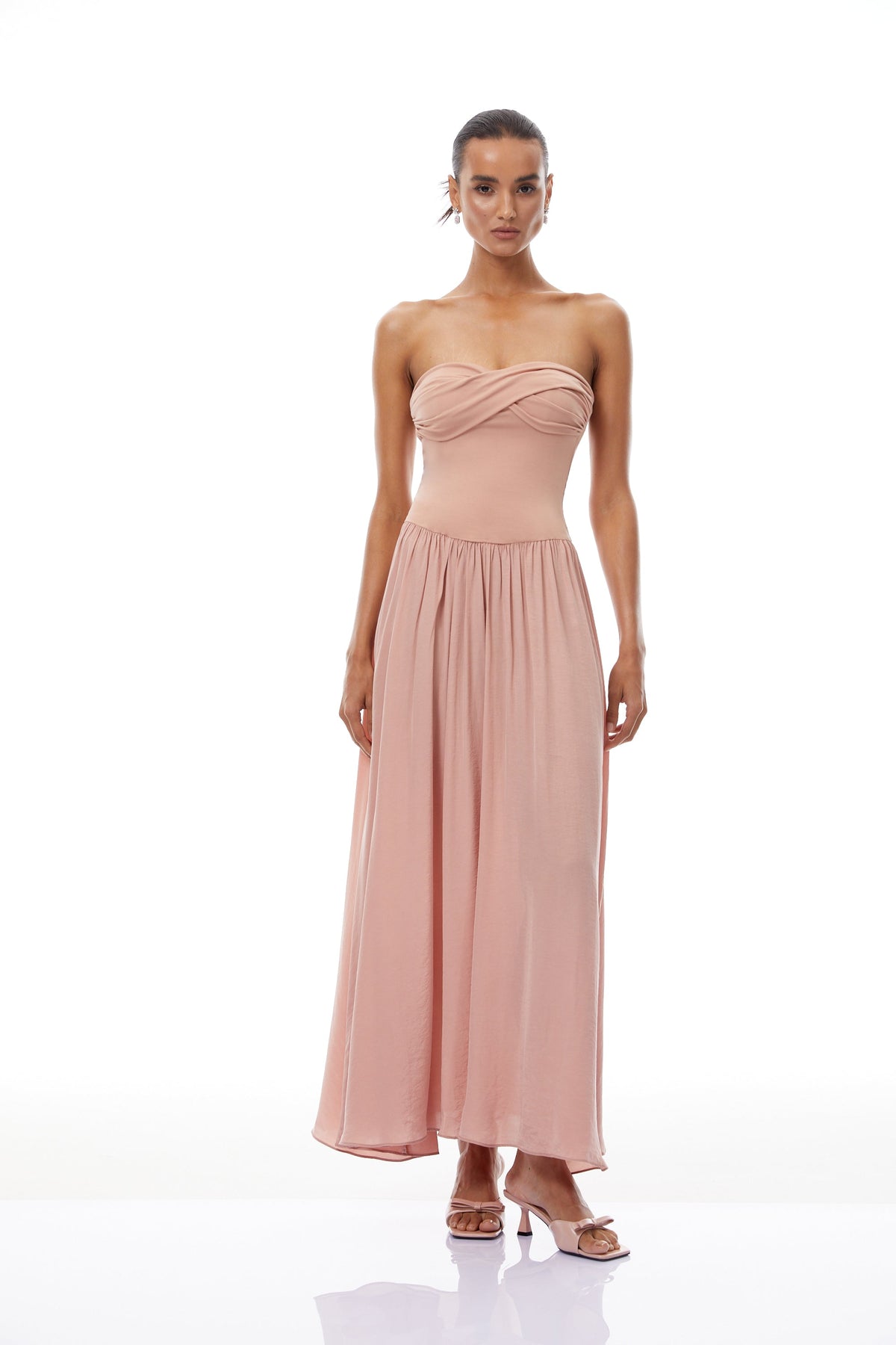 Napsugár Pink Off Shoulder Panelled Maxi Dress