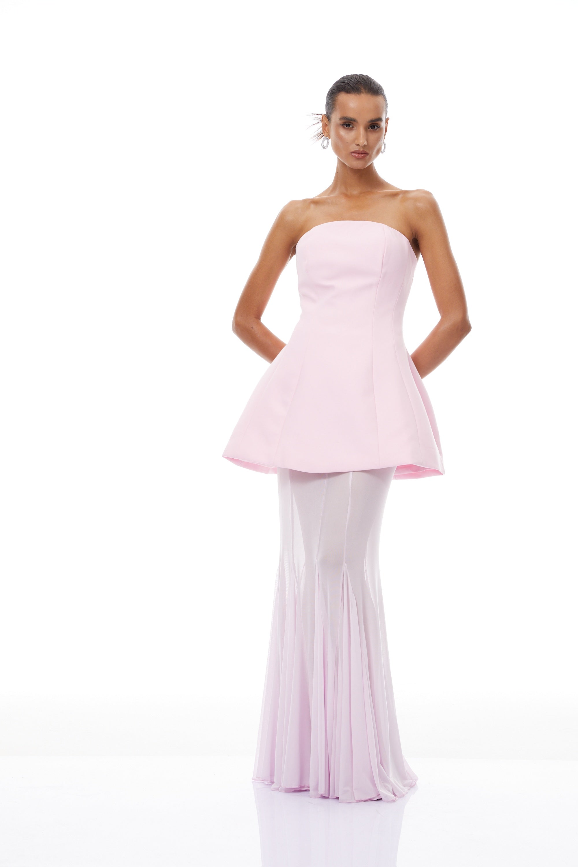 Mélanie Pink Corset Dress & Mesh Skirt Set