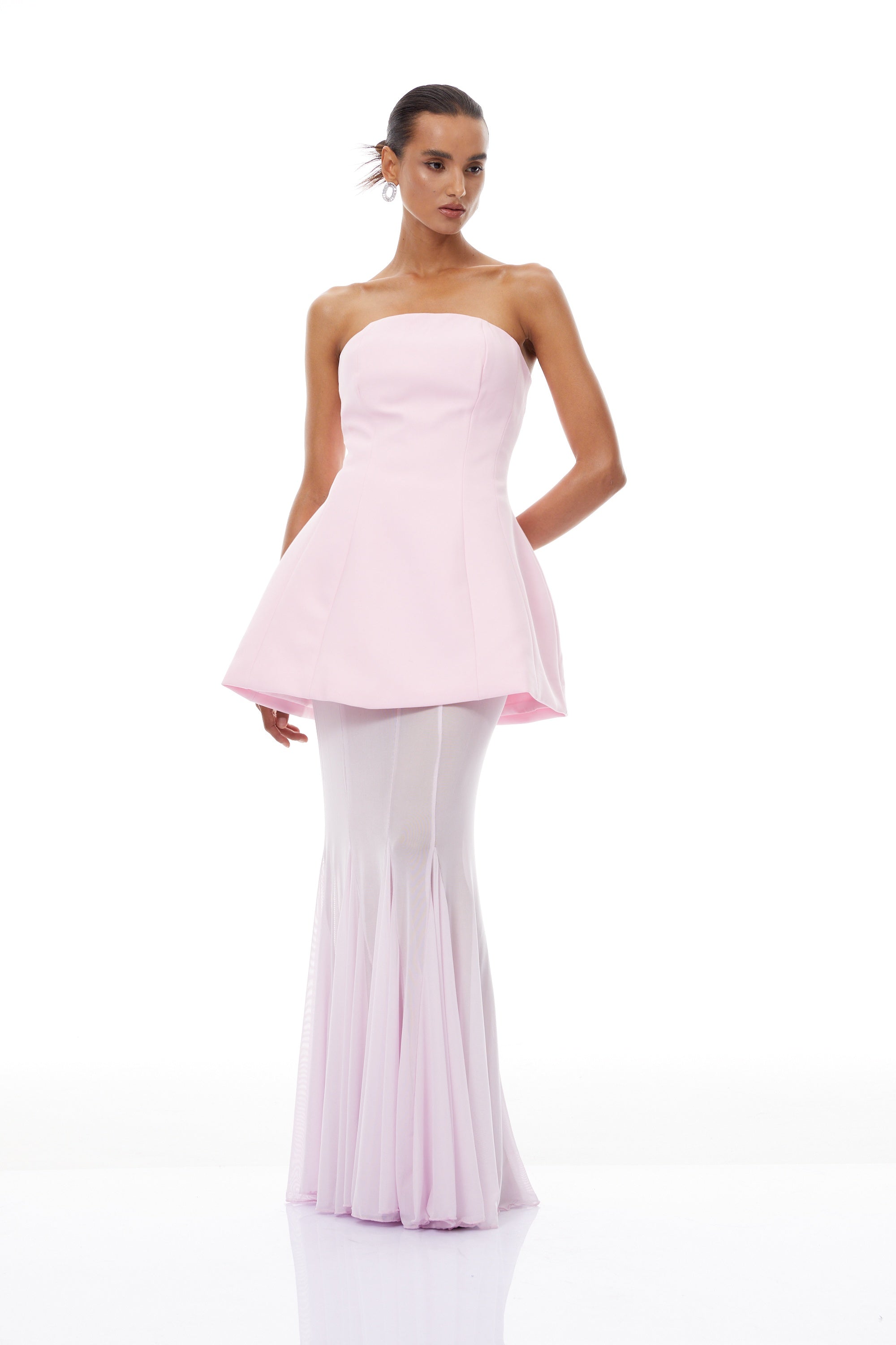 Mélanie Pink Corset Dress & Mesh Skirt Set