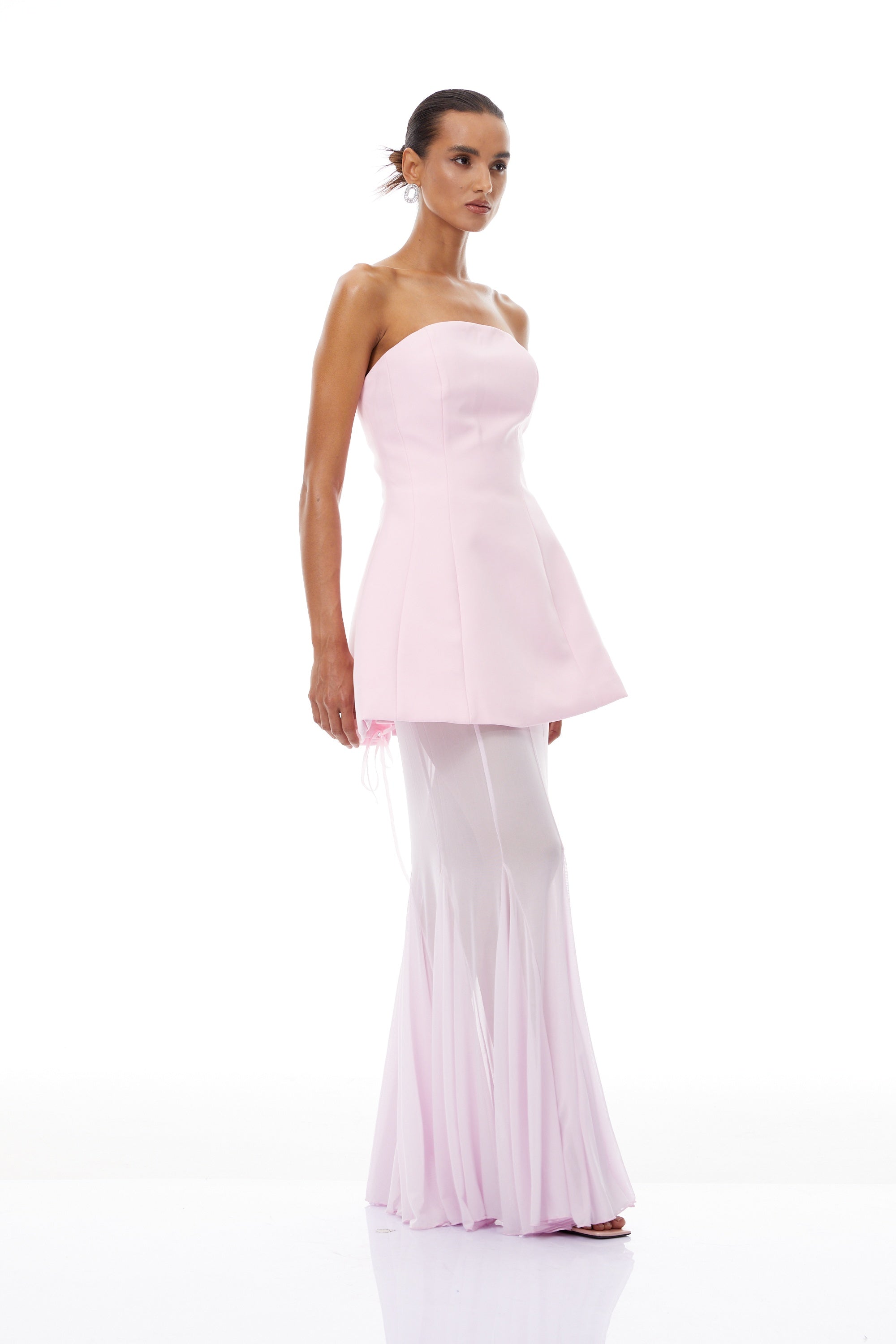 Mélanie Pink Corset Dress & Mesh Skirt Set