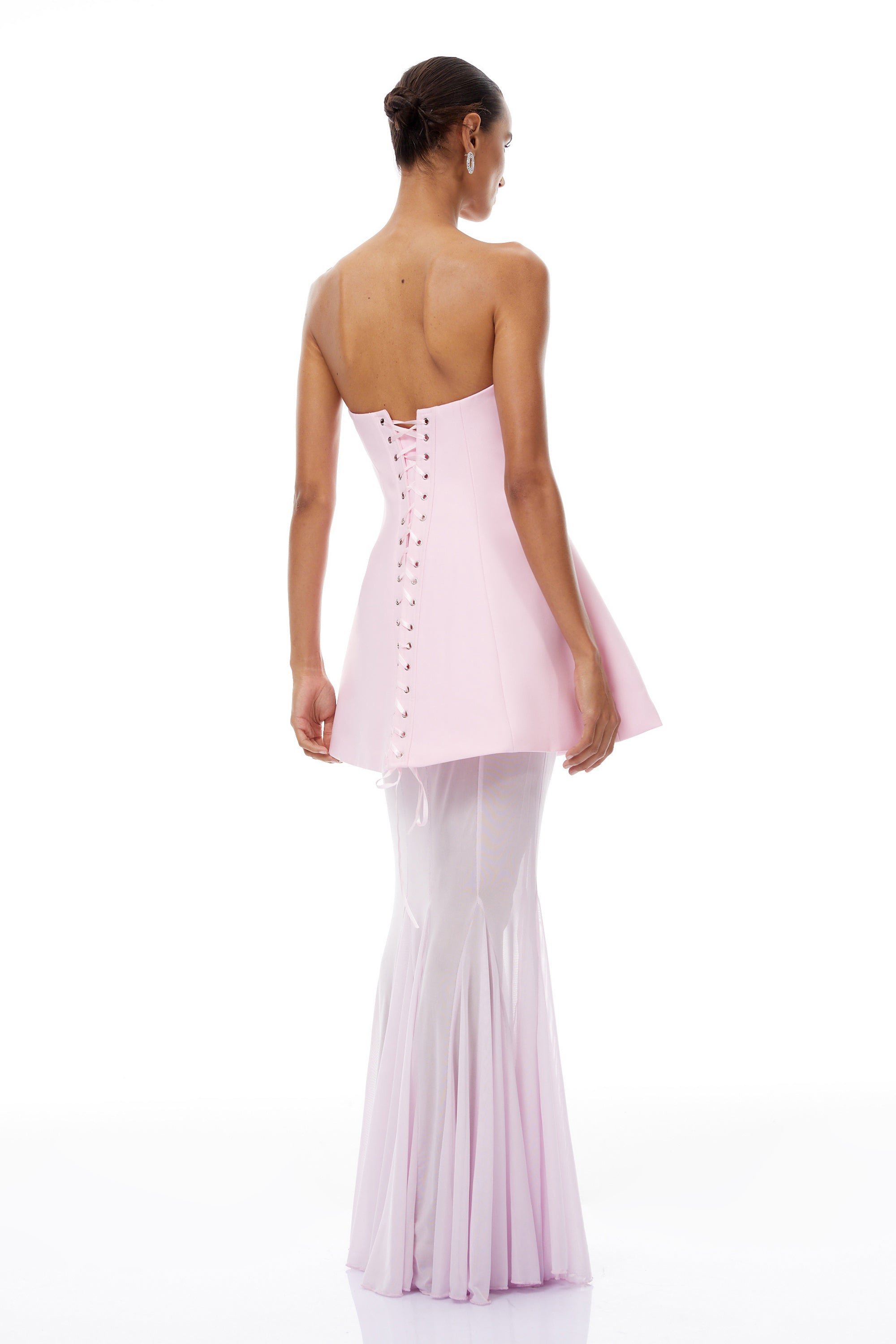 Mélanie Pink Corset Dress & Mesh Skirt Set
