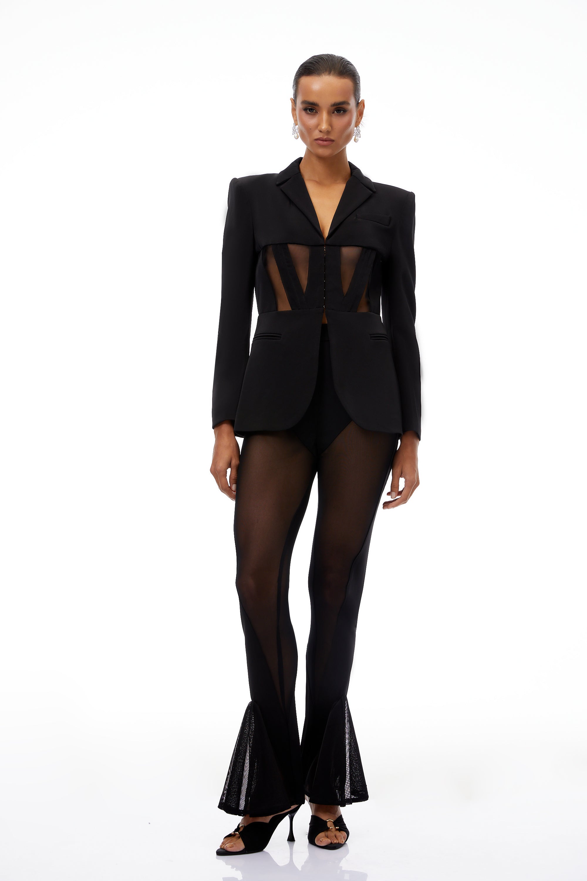 Noémie Black Corset Panelled Blazer (Final Sale)
