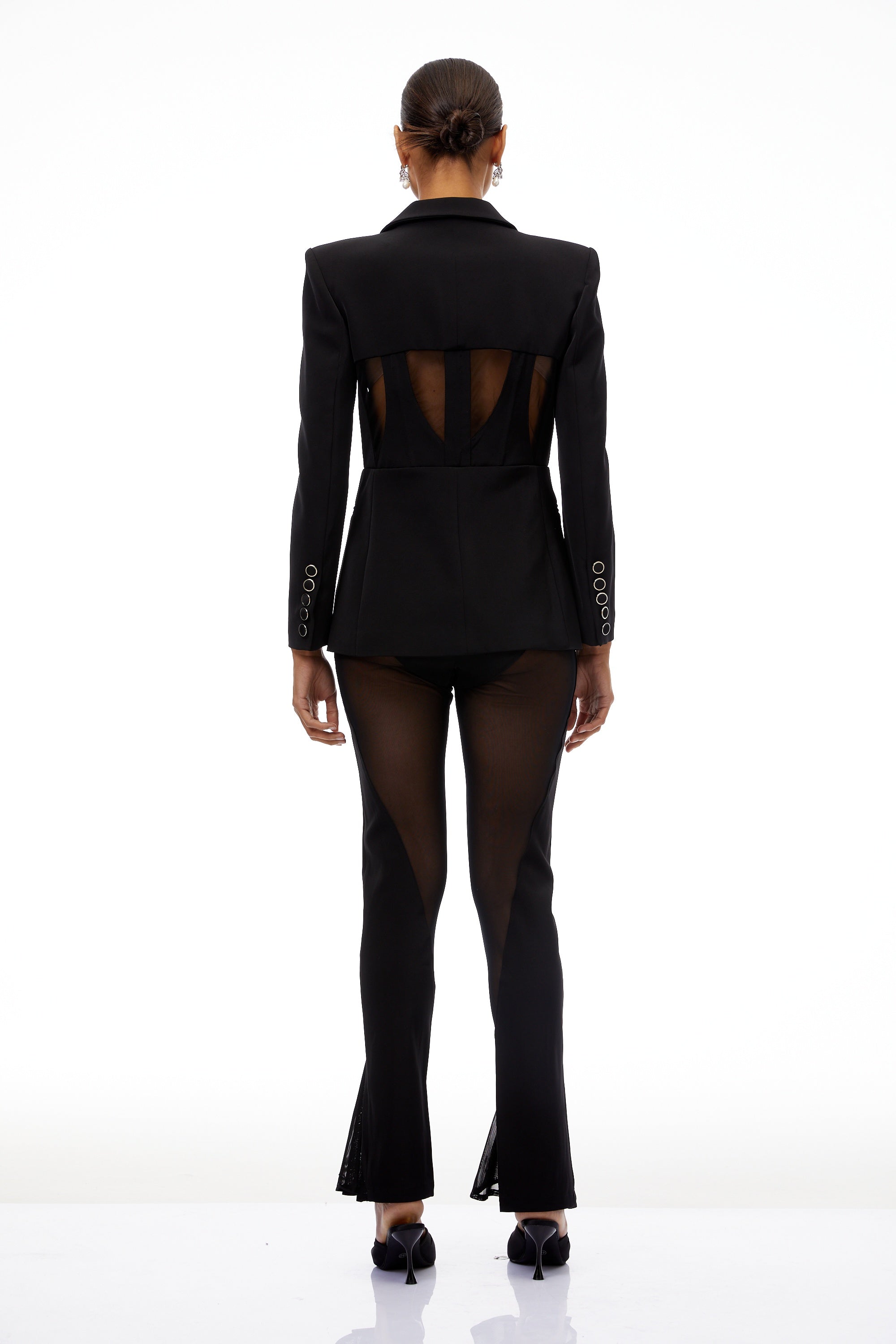 Noémie Black Corset Panelled Blazer (Final Sale)
