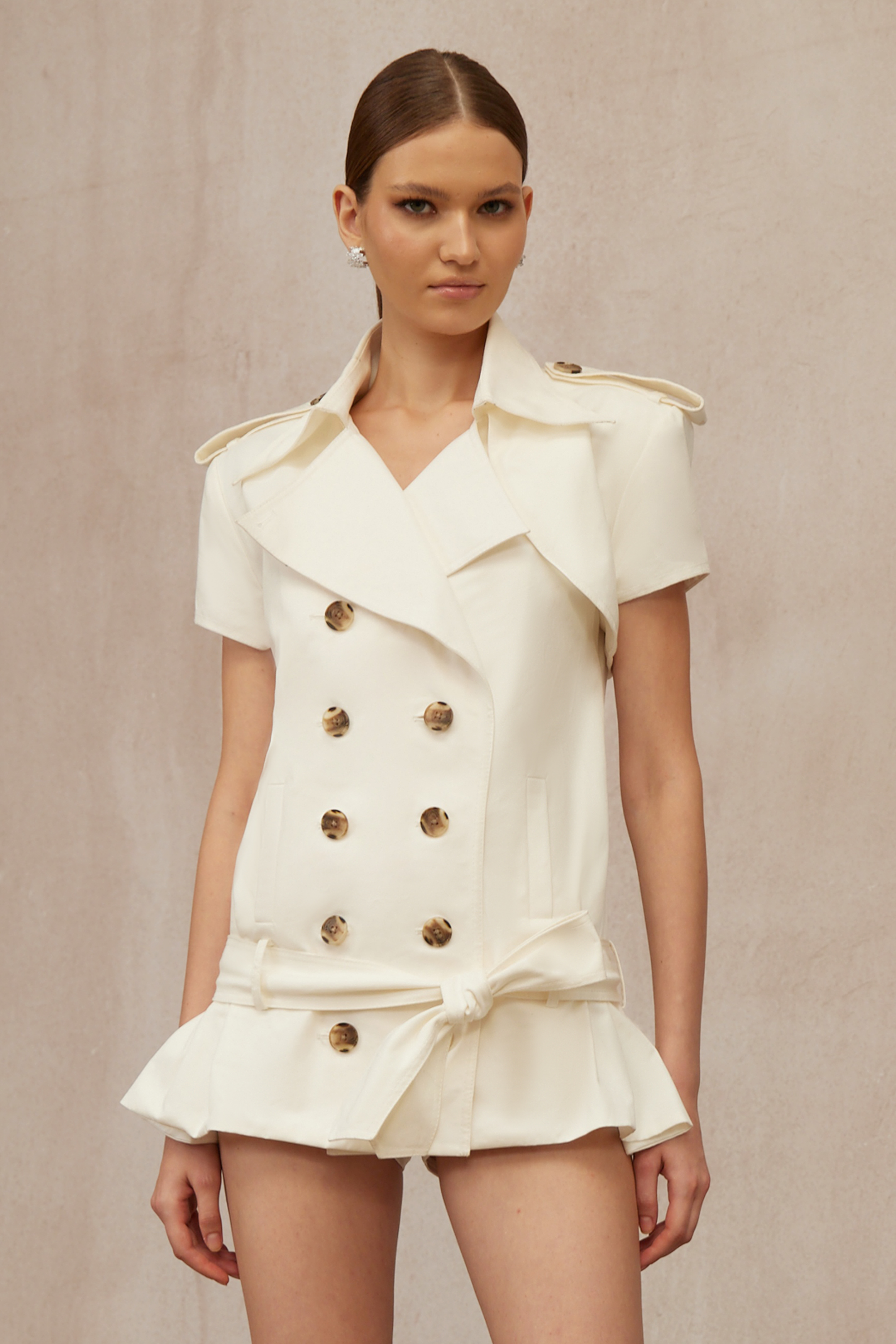 Josette White Double Breasted Trench Coat (Final Sale)