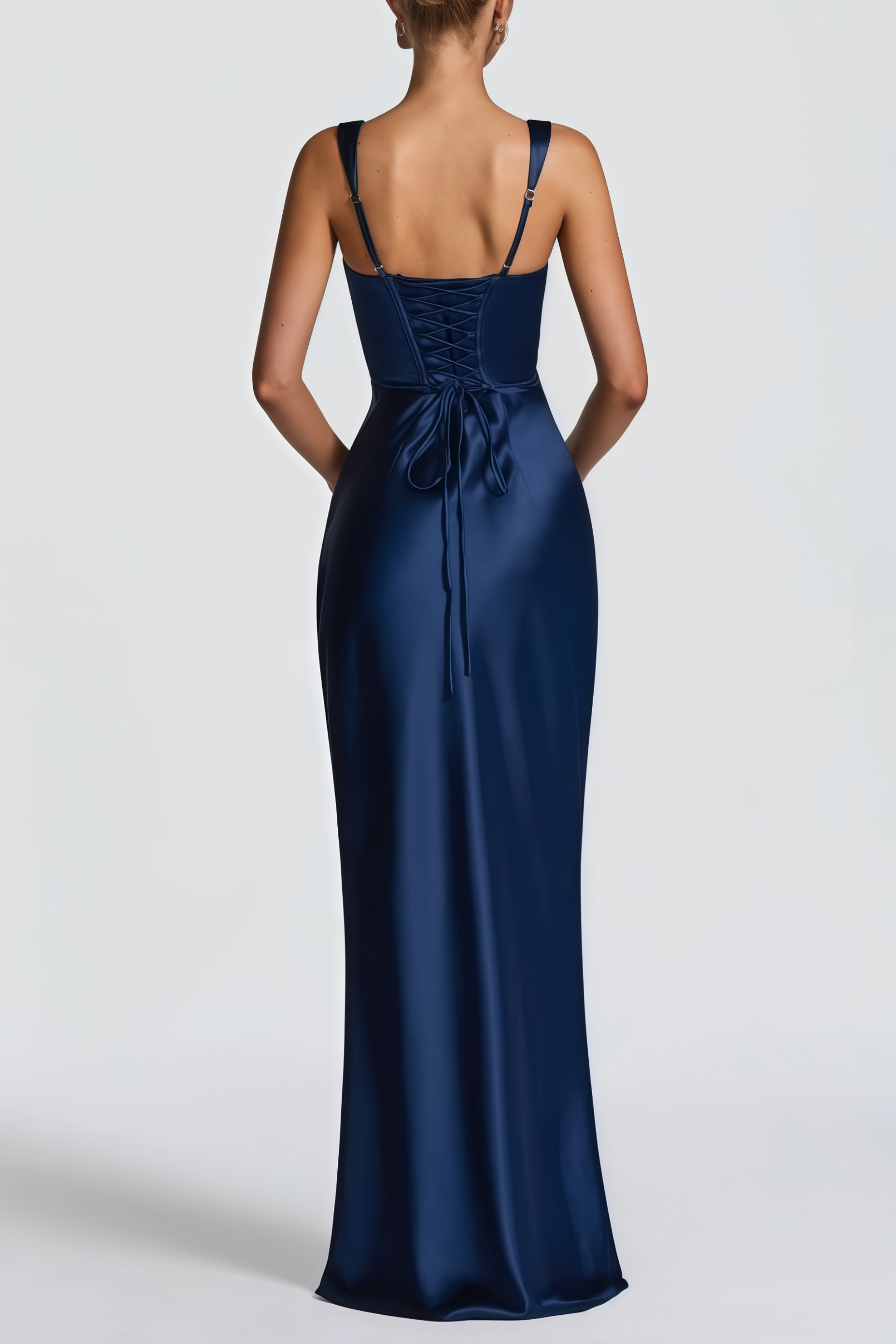 Inmaculada Sapphire Ruched Satin Maxi Dress (Final Sale-US Only)