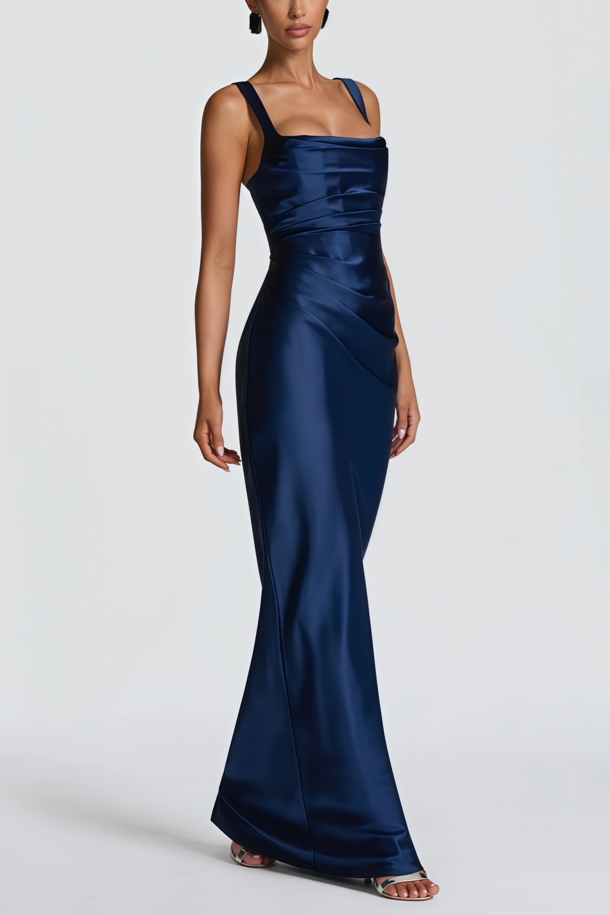 Inmaculada Sapphire Ruched Satin Maxi Dress (Final Sale-US Only)
