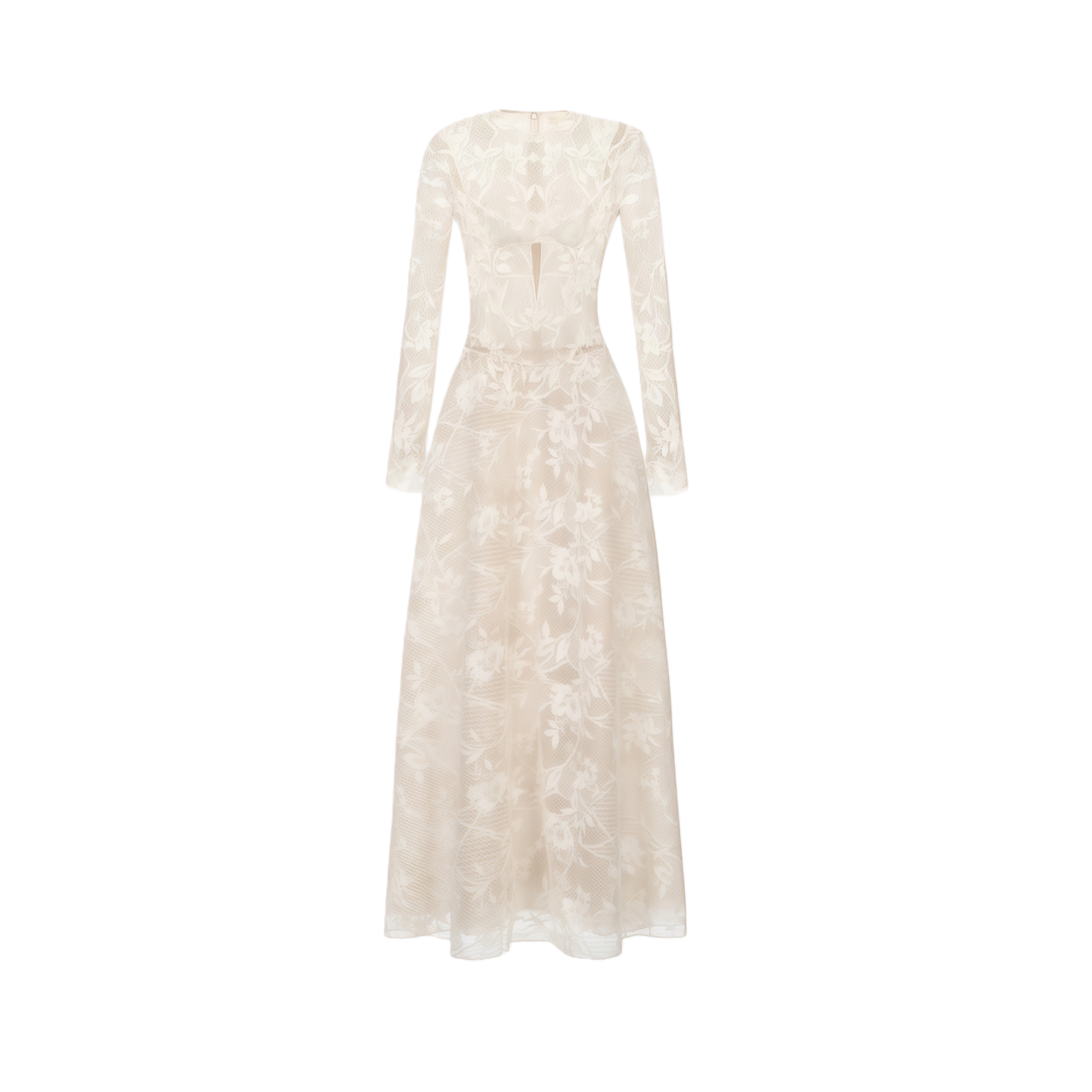 Amber White Long Sleeve Floral Lace Midi Dress (Final Sale-US Only)