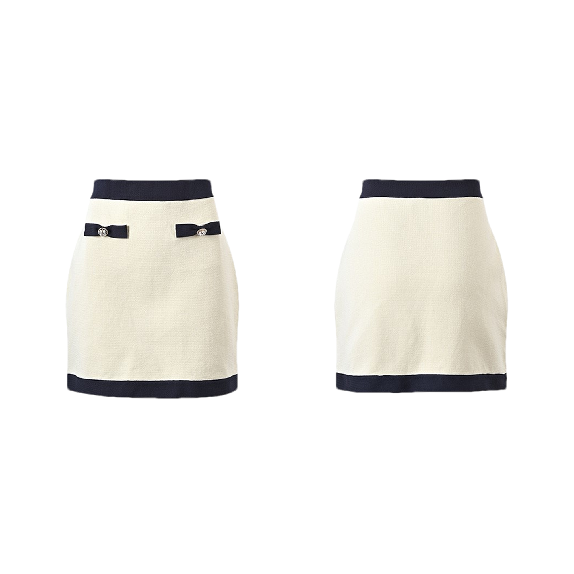 Émeline bow-detail knitted cardigan & skirt matching set