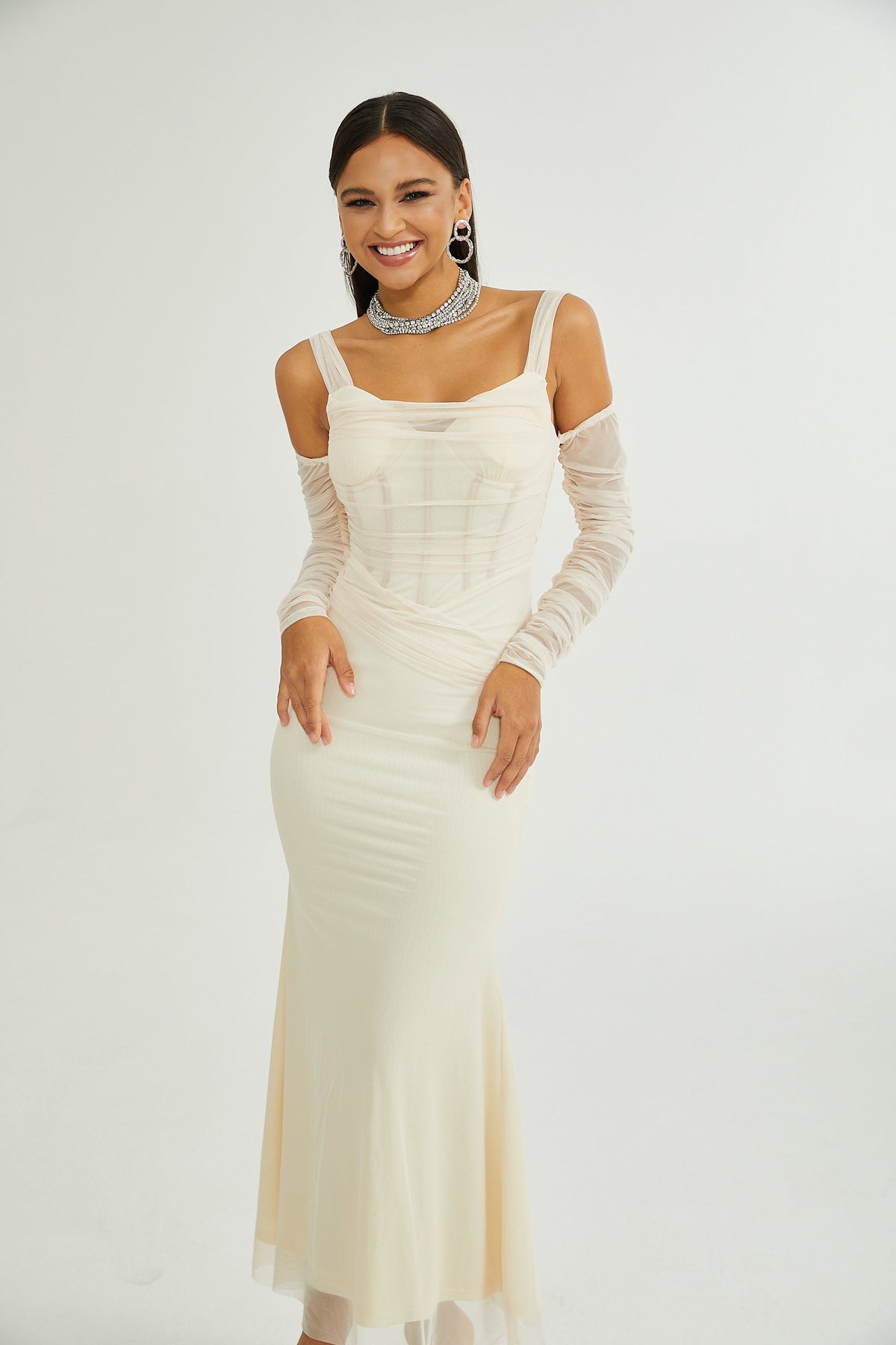 Laurianne white midi dress