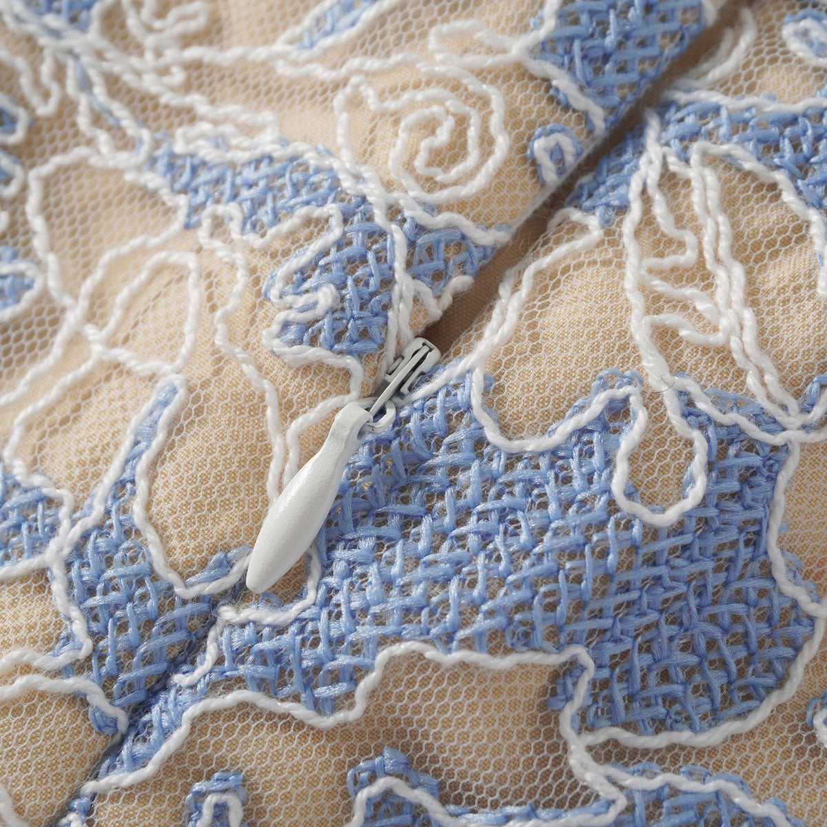 Gaëlle Blue Floral Embroidered Midi Dress (Final Sale-US Only)