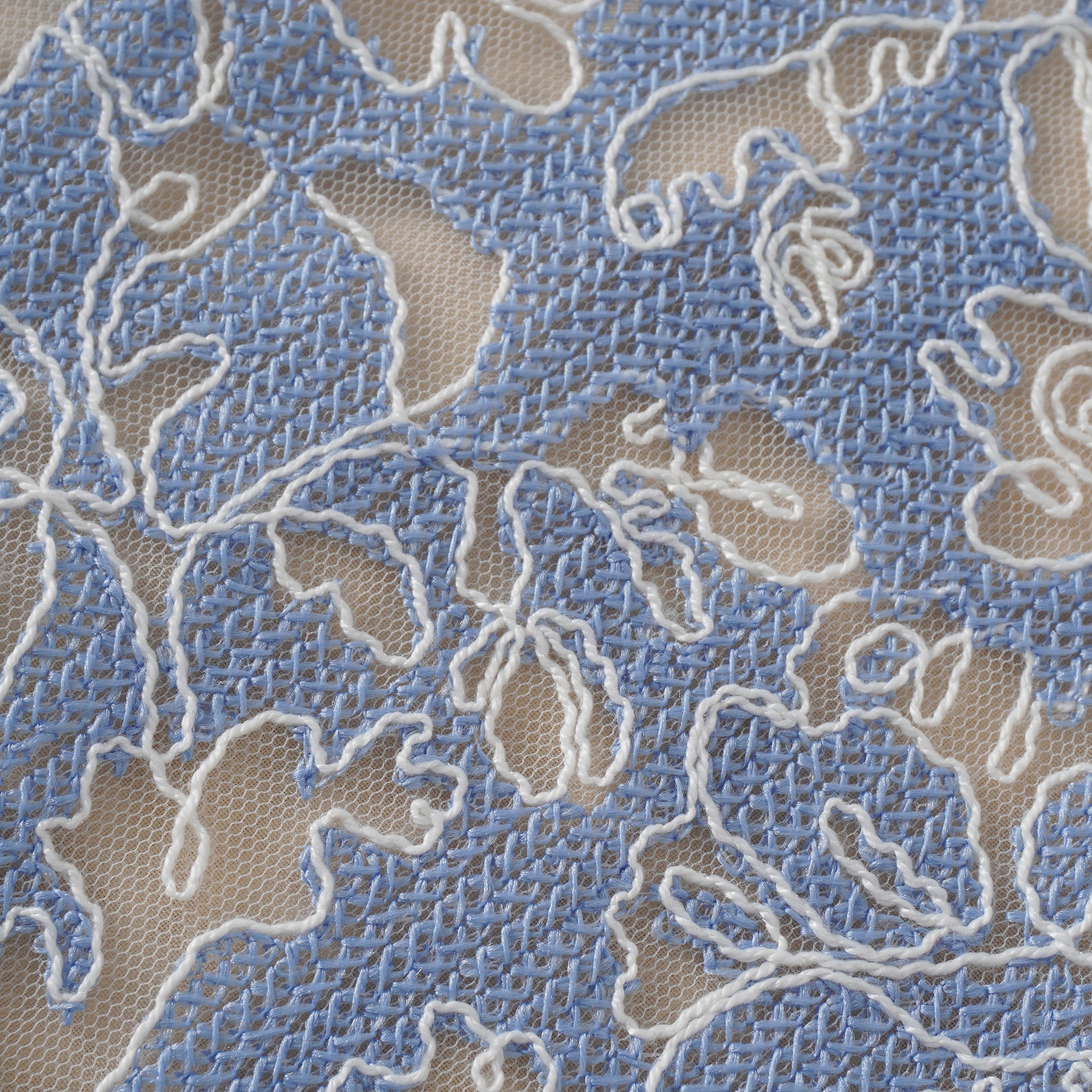 Gaëlle Blue Floral Embroidered Midi Dress (Final Sale-US Only)