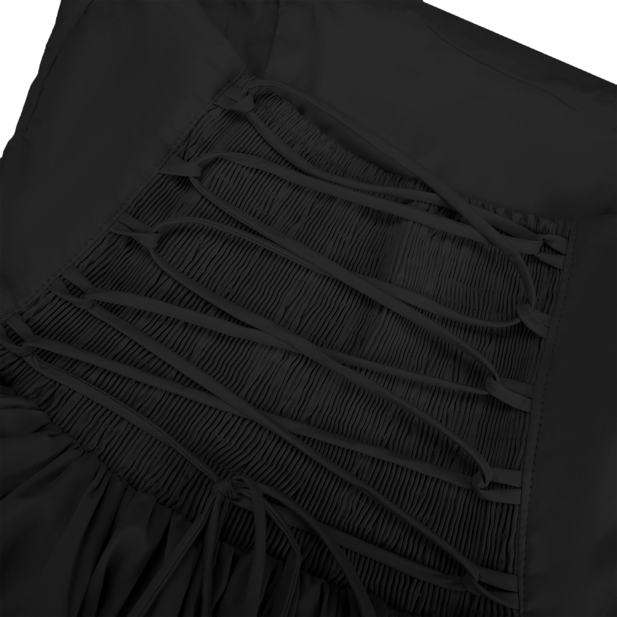 Eponine Black Layered Flared Hem Midi Dress