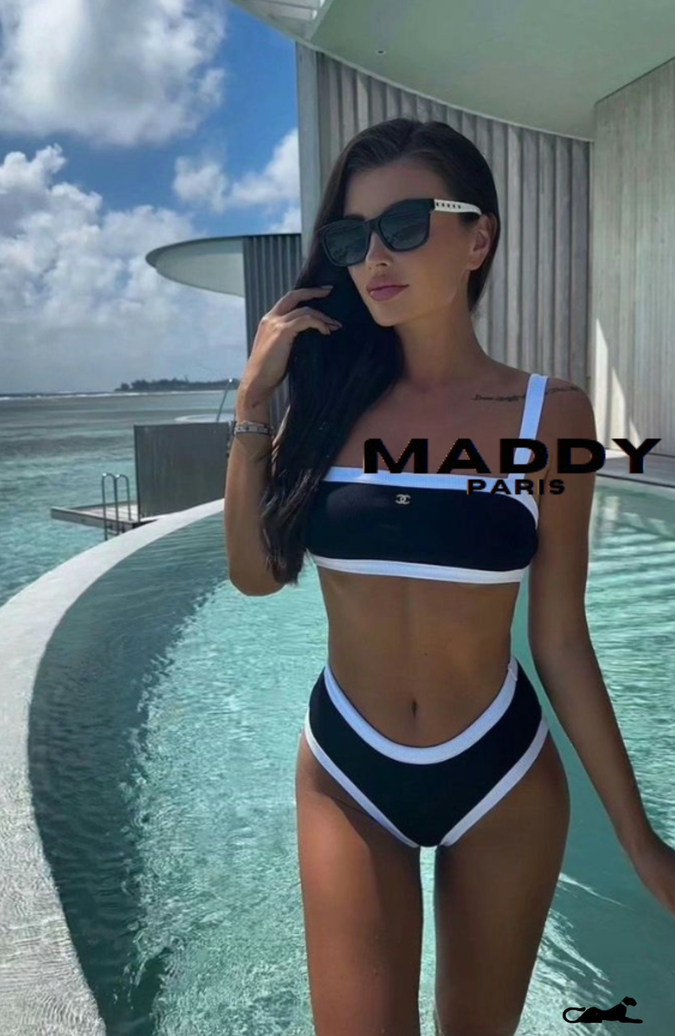 CHANTELLE RIBBED STRETCH BIKINI SET – BLACK